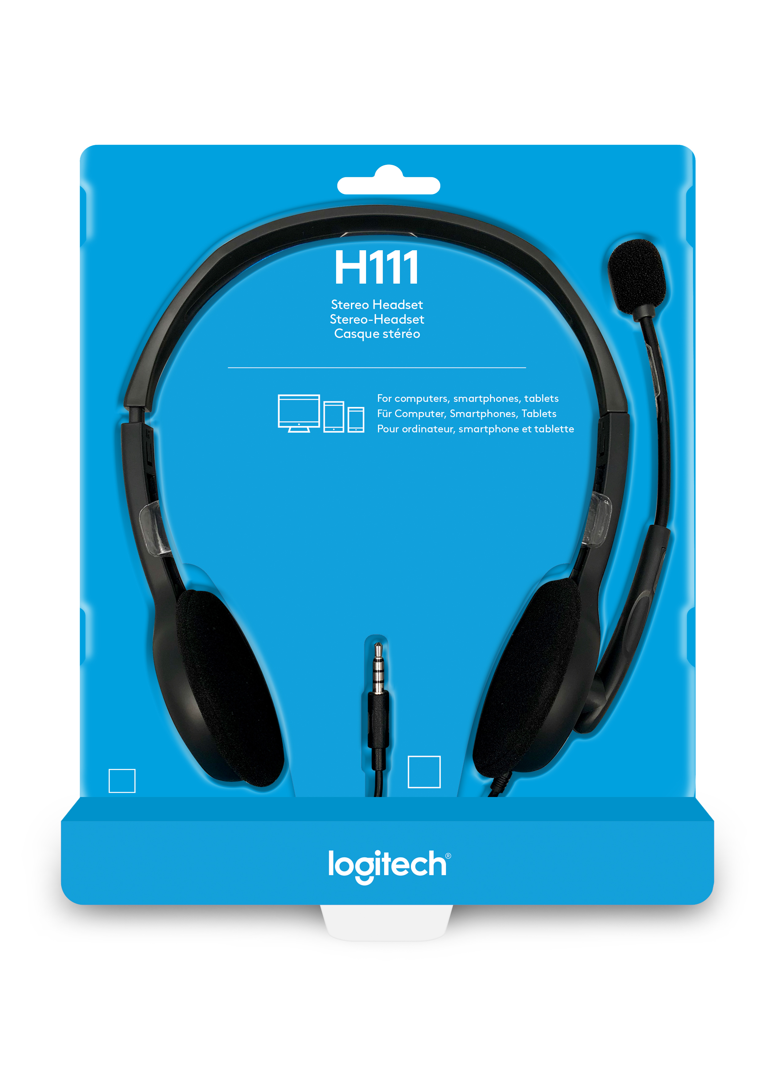 Logitech 981-000593, Kabelgebunden, Büro/Callcenter, 20 - 20000 Hz, 74 g, Kopfhörer, Grau
