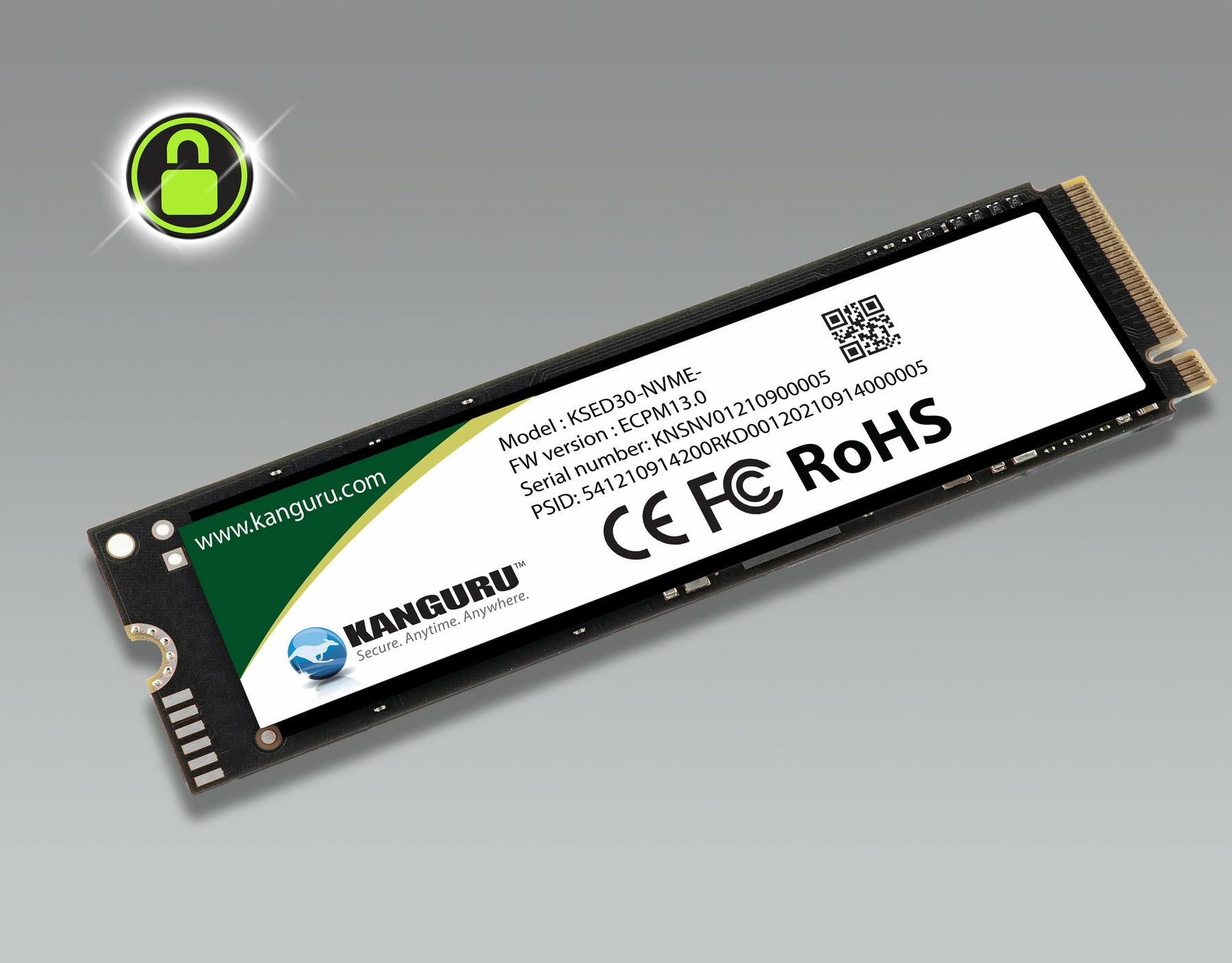 iStorage Kanguru Defender SED30 - SSD - verschlüsselt - 8 TB - intern - M.2 2280 - PCIe 4.0 x4 (NVMe