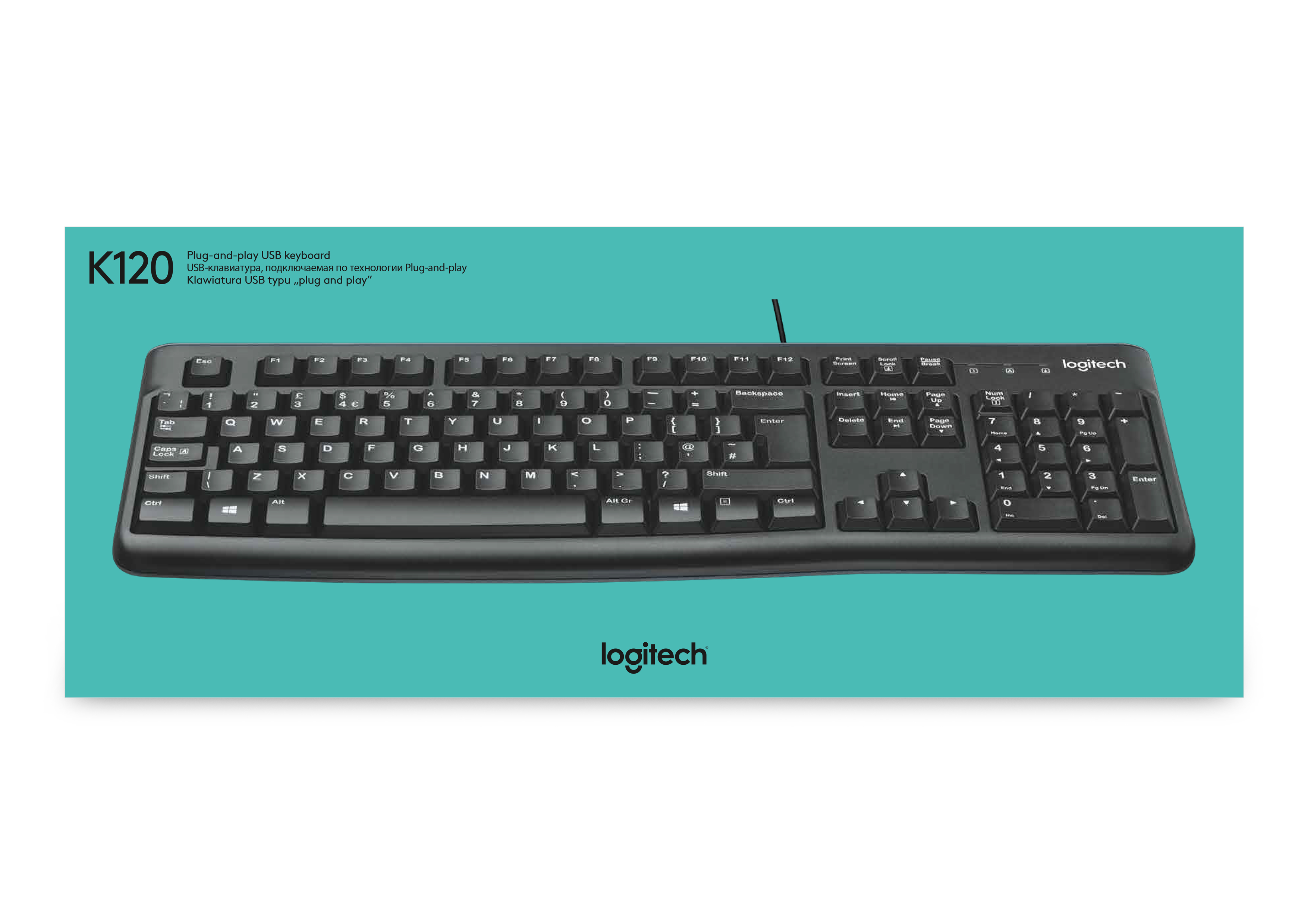 Logitech OEM K120 Keyboard for Business, USB, US