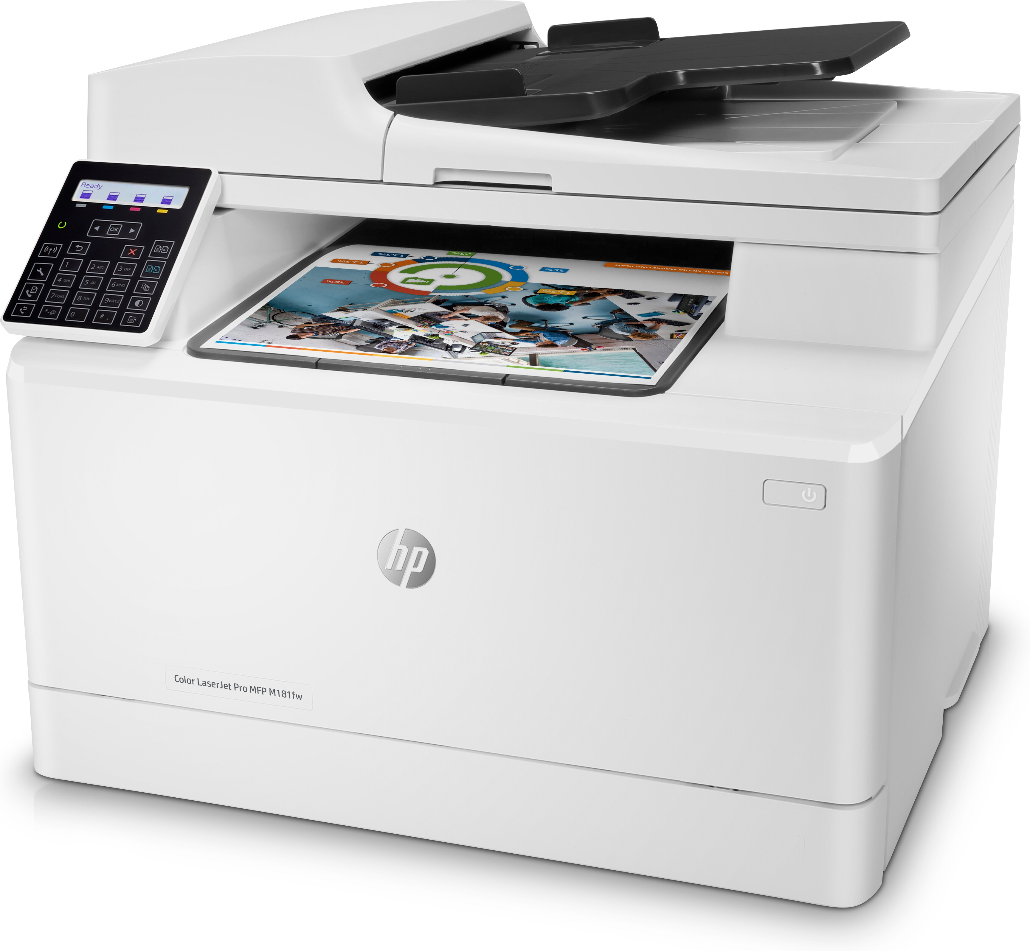 HP Color LaserJet Pro MFP M181fw, Laser, Farbdruck, 600 x 600 DPI, Farbkopieren, A4, Weiß