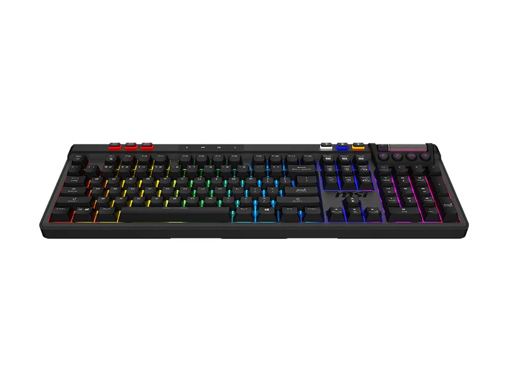 MSI STRIKE PRO - Tastatur - hintergrundbeleuchtet - kabellos - 2.4 GHz, Bluetooth, USB - Tastenschal