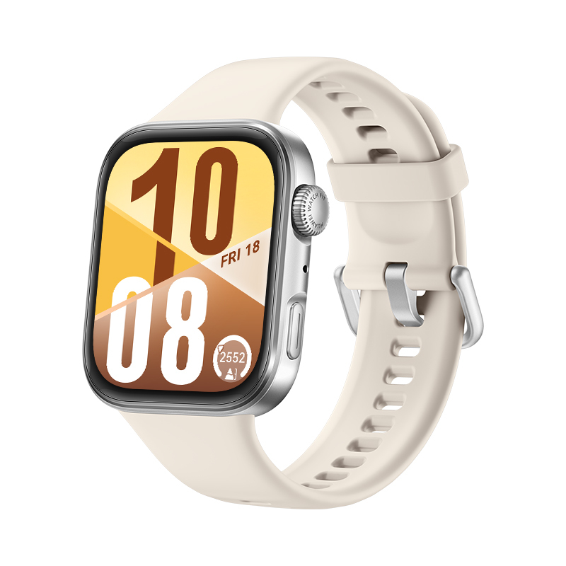 Huawei Watch Fit 4 - Aluminiumlegierung - intelligente Uhr mit Riemen - Flouroelastomer - weiß - Han