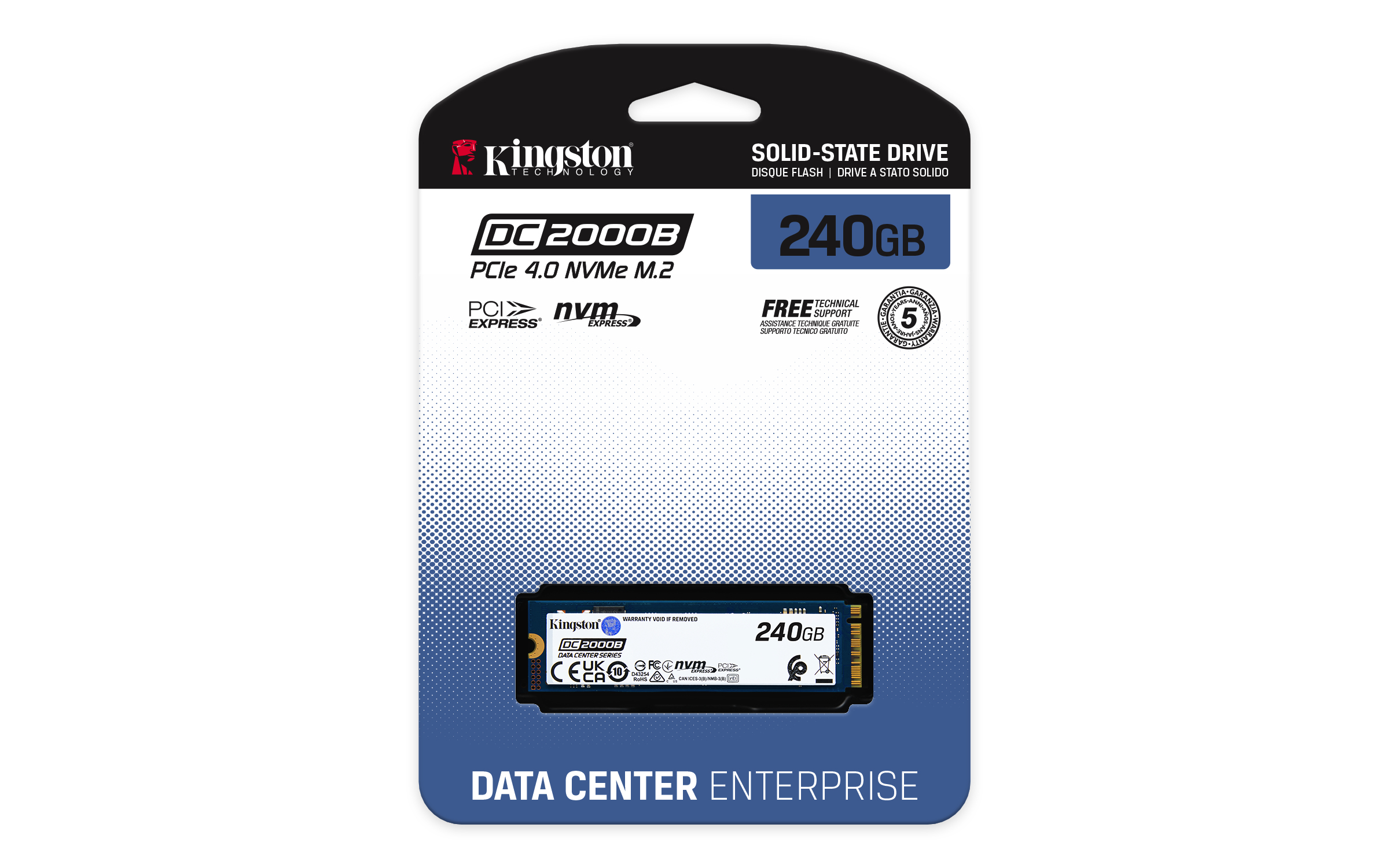Kingston Data Center DC2000B - SSD - Enterprise - 240 GB - intern - M.2 2280 - PCIe 4.0 x4 (NVMe)