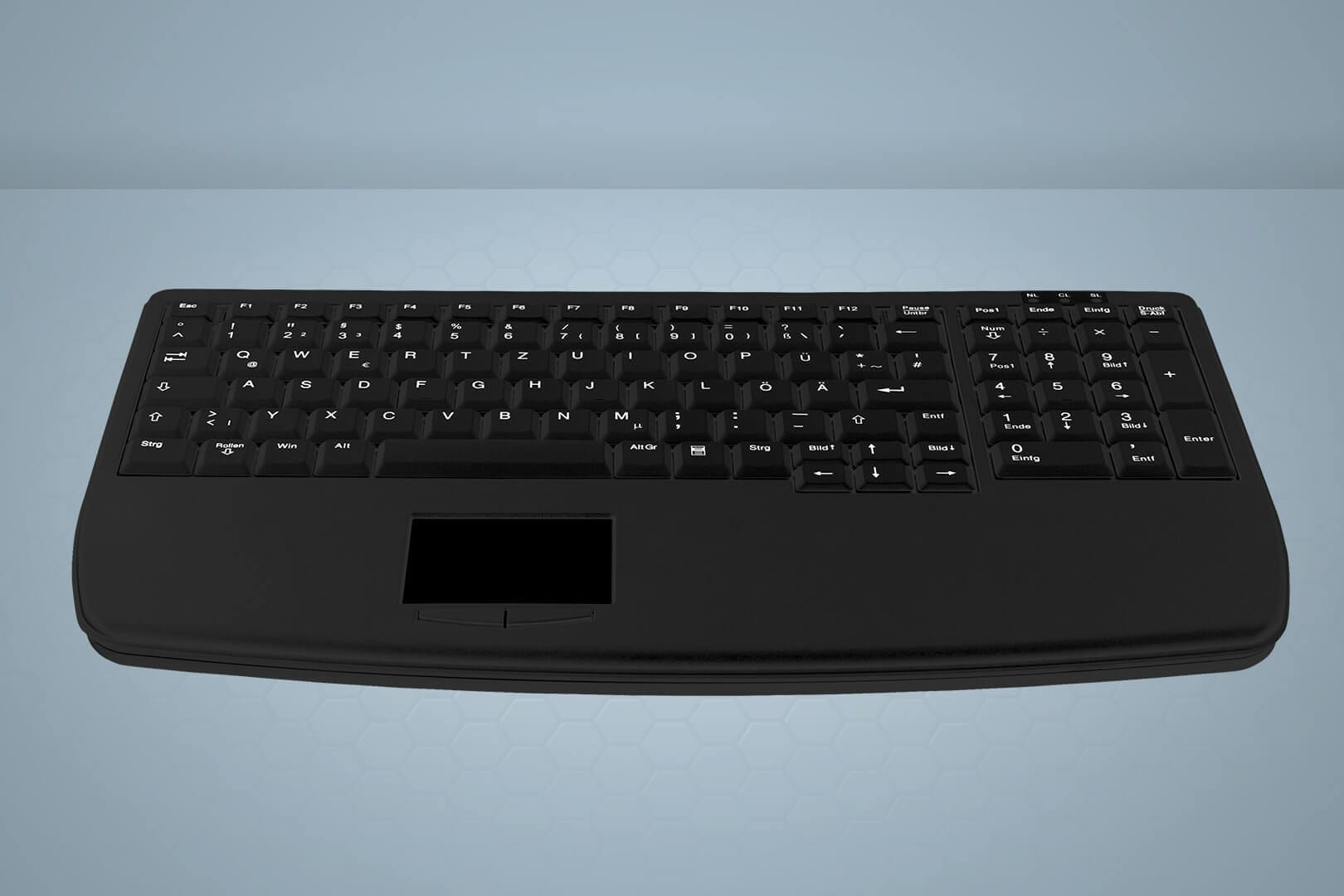 Active Key AK-7410-G, Kabelgebunden, PS/2, Scherenschalter, Schwarz