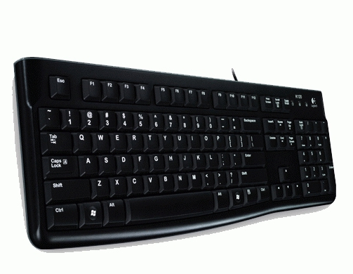 Logitech K120 Corded Keyboard, Kabelgebunden, USB, QWERTY, Schwarz