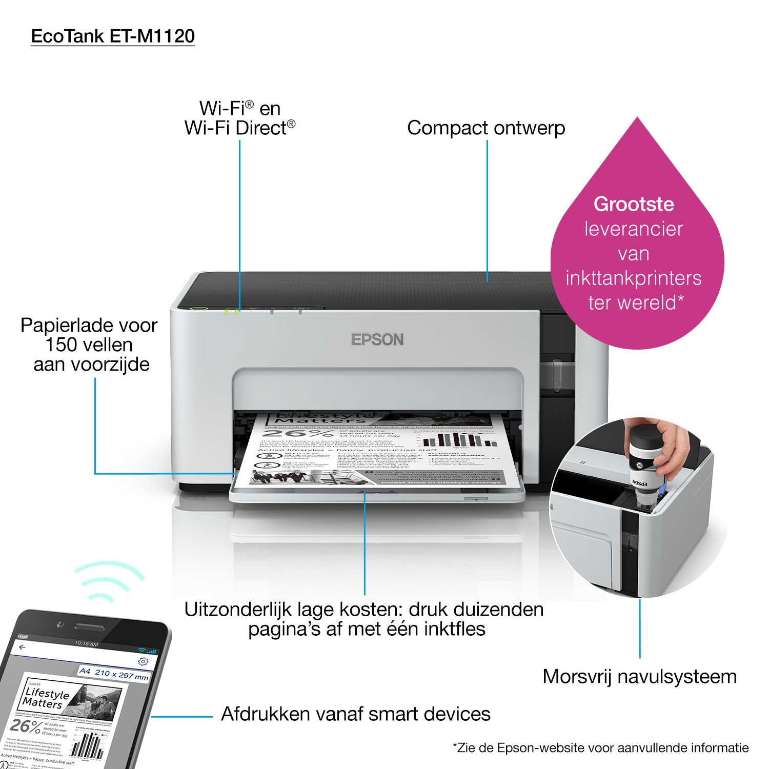 Epson EcoTank ET-M1120 - Drucker - s/w - Tintenstrahl