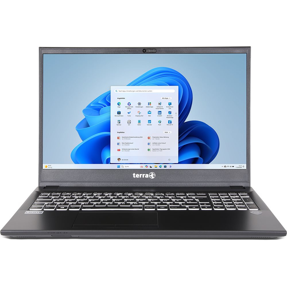 TERRA MOBILE 1516R, Intel® Core? i3, 39,6 cm (15.6"), 1920 x 1080 Pixel, 8 GB, 500 GB, Schwarz