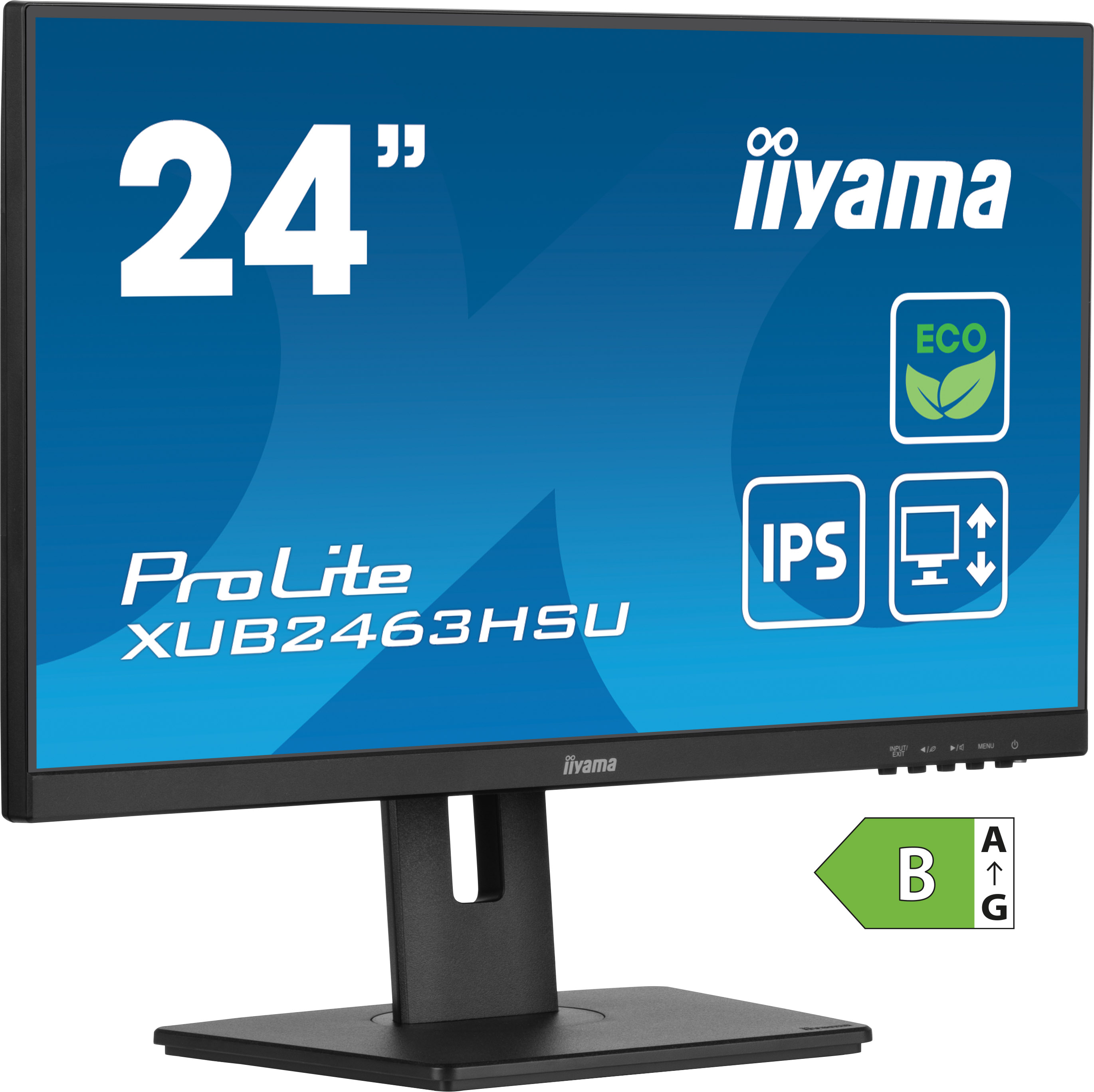 iiyama ProLite XUB2463HSU-B1 Monitor 60.5cm (23.8") Full HD, IPS, 3ms, HDMI, Displayport, USB