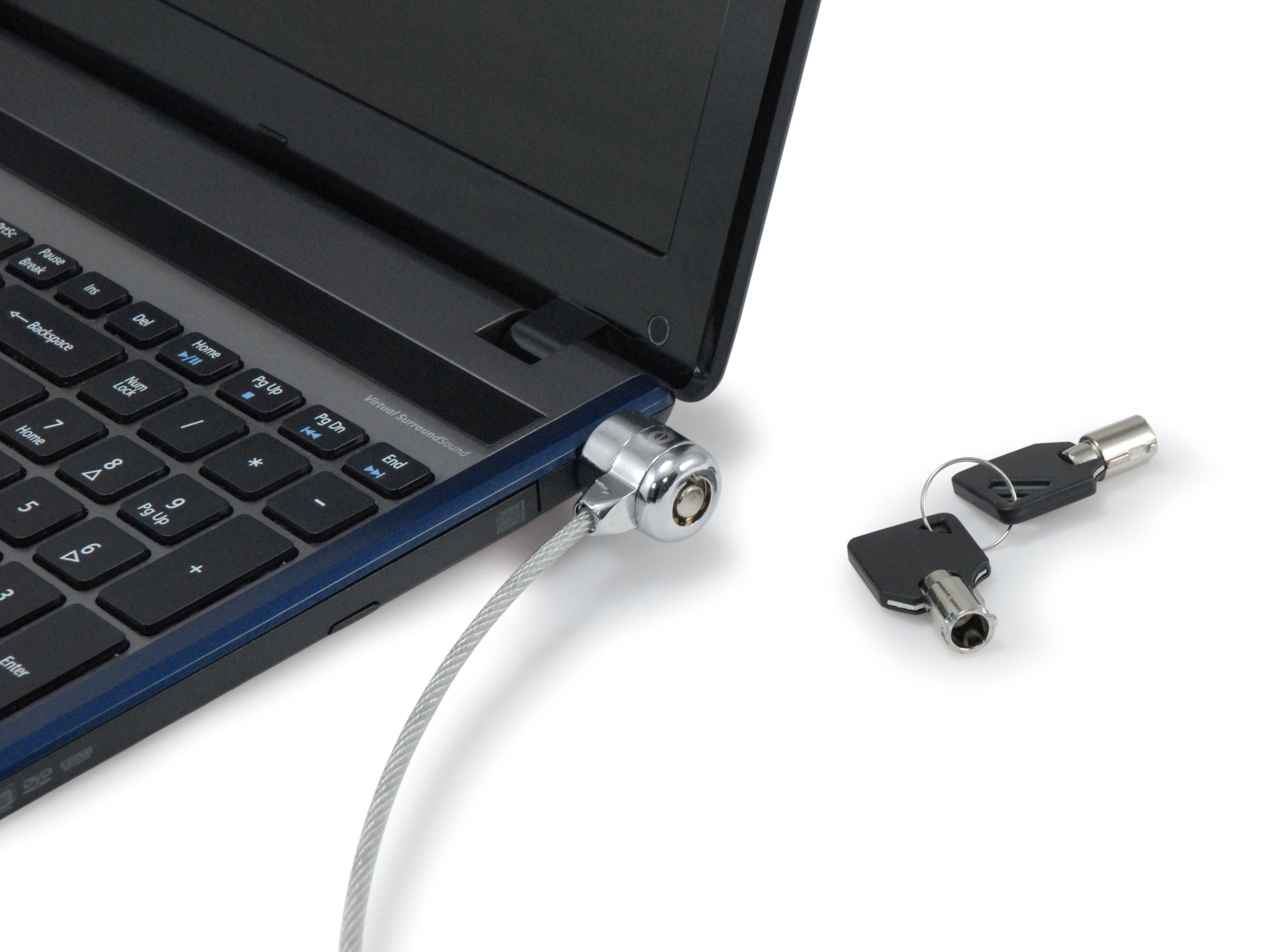 Conceptronic Doppel-Notebook-Schloss, Laptop-Kabelschloss mit 2 Schlössern, 1,5 Meter, 1,5 m, 2 Schl