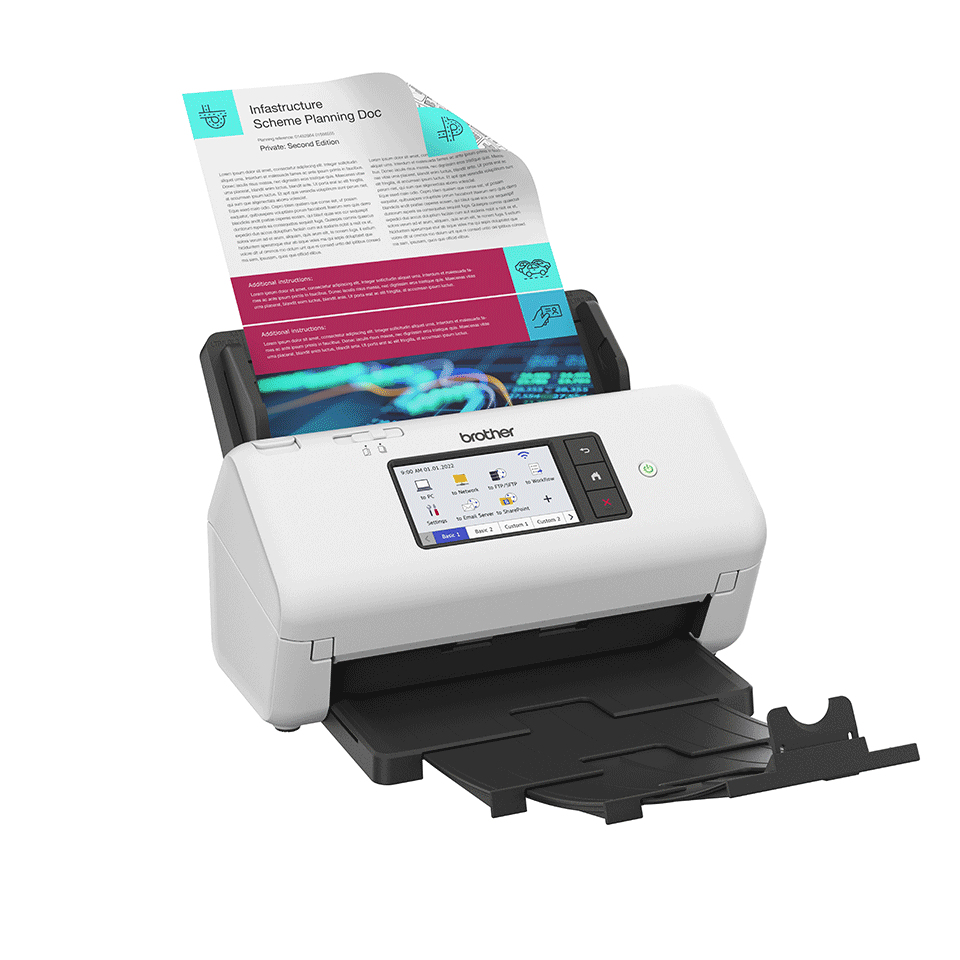 Brother ADS-4700W - Dokumentenscanner - Dual-CIS - Duplex - A4 - 600 dpi x 600 dpi - bis zu 40 Seite