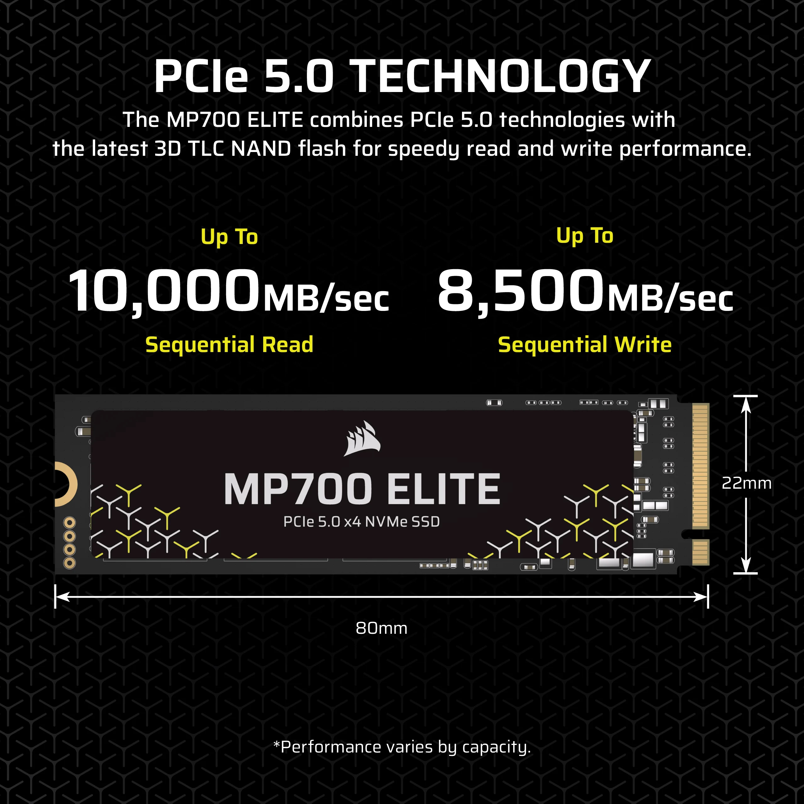 Corsair MP700 ELITE - SSD - 4 TB - intern - M.2 2280 - PCI Express 5.0 x4 (NVMe)