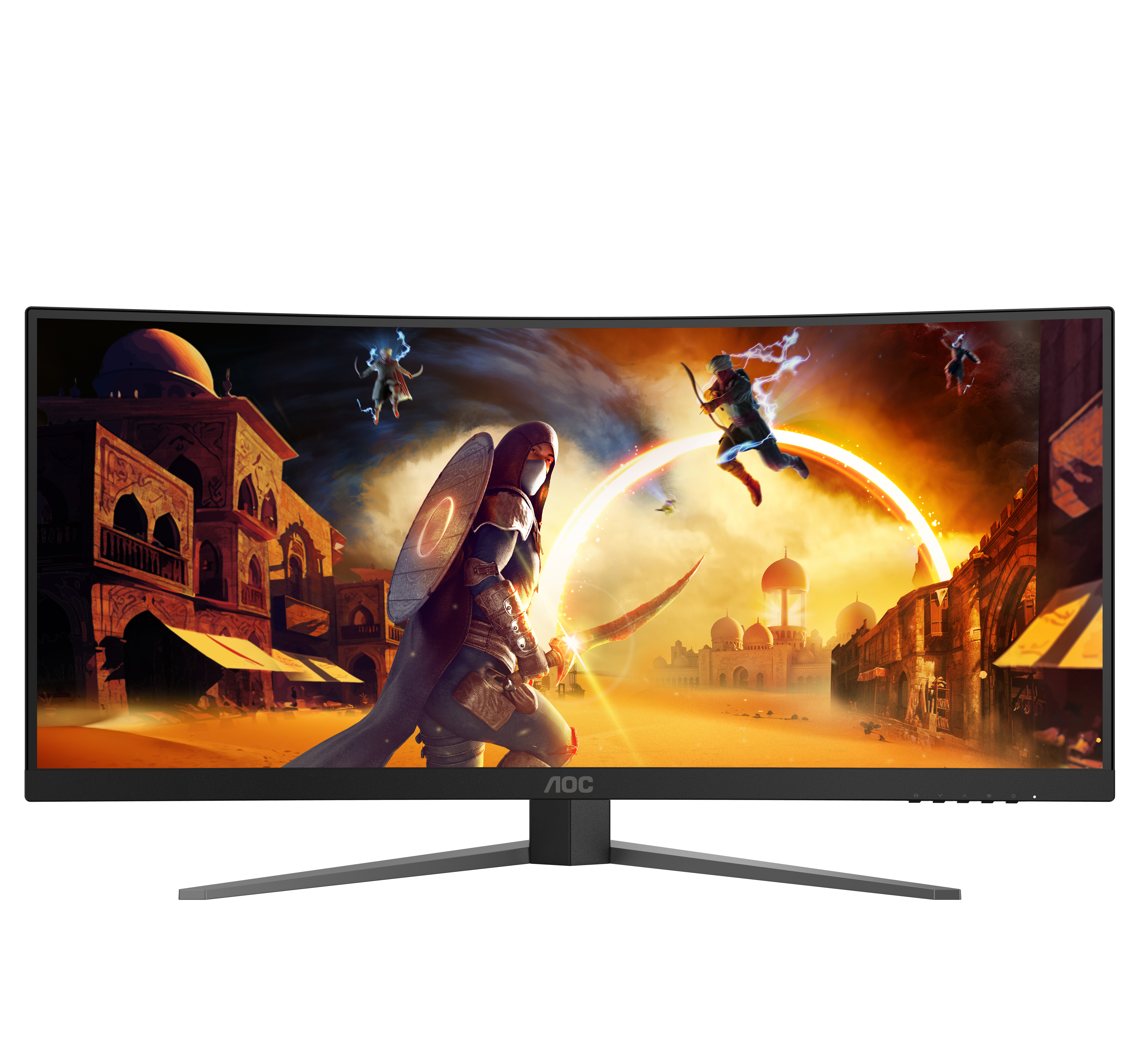 B-WARE - AOC G4 CU34G4Z, 86,4 cm (34"), 3440 x 1440 Pixel, Wide Quad HD, LED, 1 ms, Schwarz, Rot