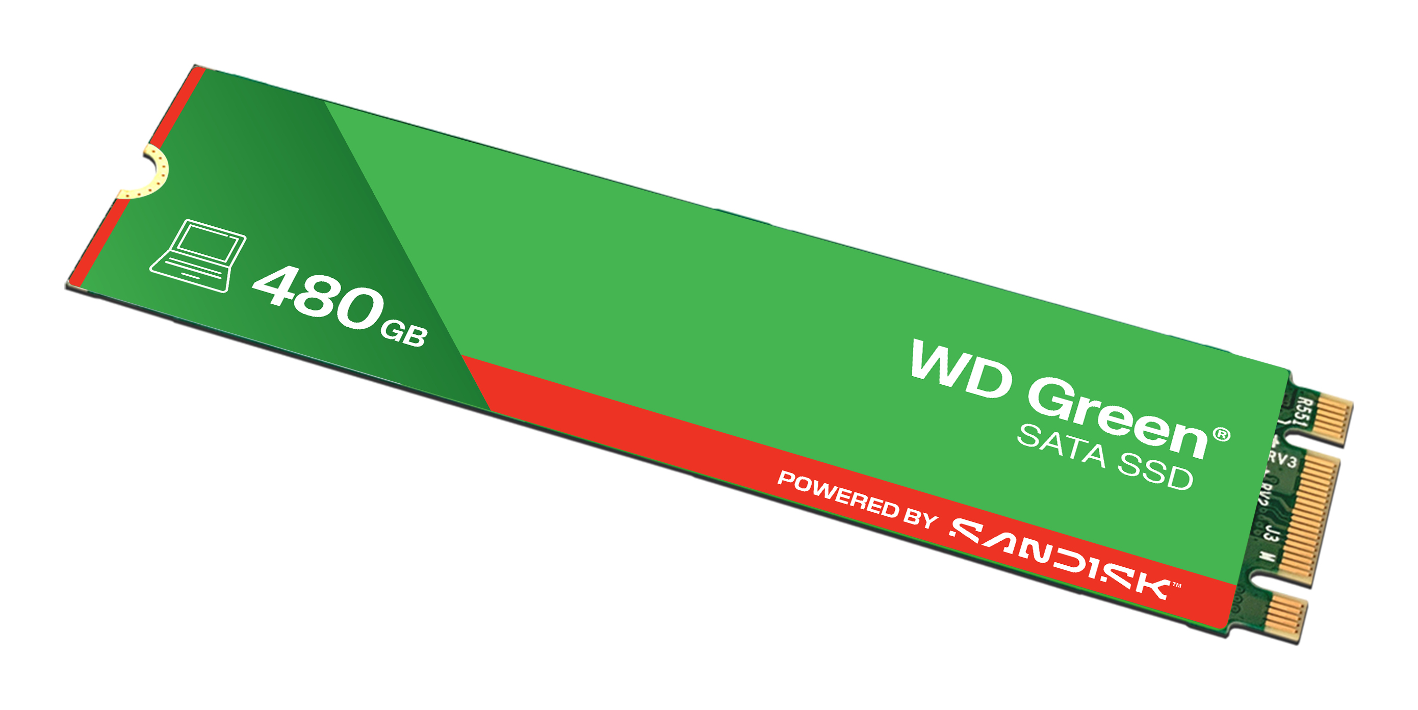 Western Digital WD Green SATA SSD 480GB, M.2 2280 / B-M-Key / SATA 6Gb/s