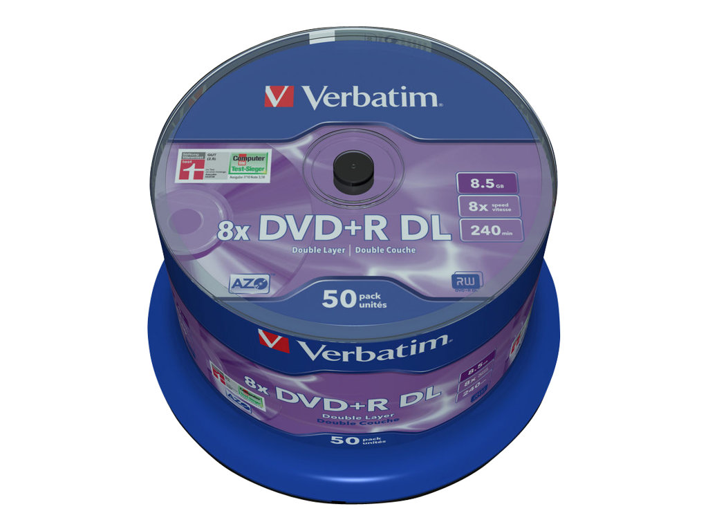 Verbatim 50 x DVD+R DL - 8.5 GB (240 Min.)