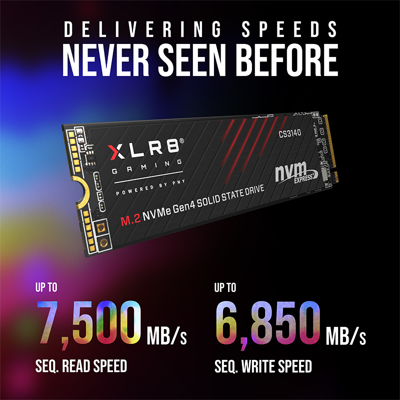 PNY XLR8 CS3140 - SSD - 8 TB - intern - M.2 2280 - PCIe 4.0 x4 (NVMe)