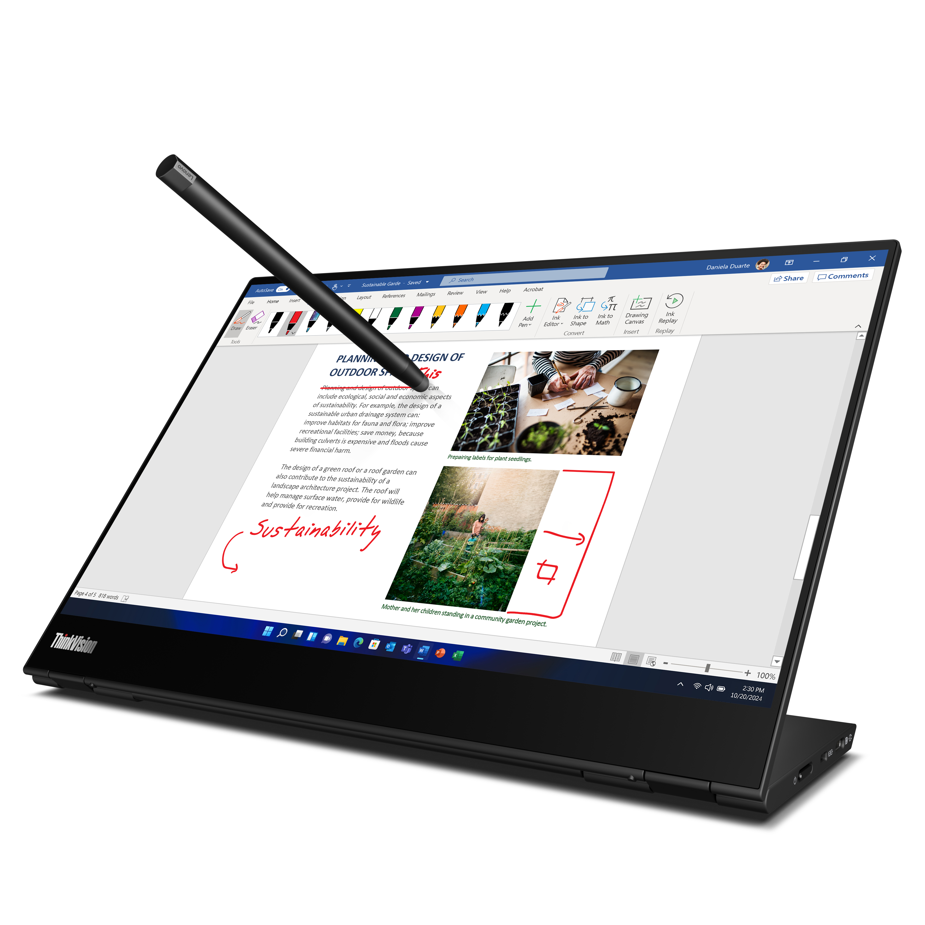 Lenovo ThinkVision M14t Gen 2 - LED-Monitor - 35.6 cm (14")