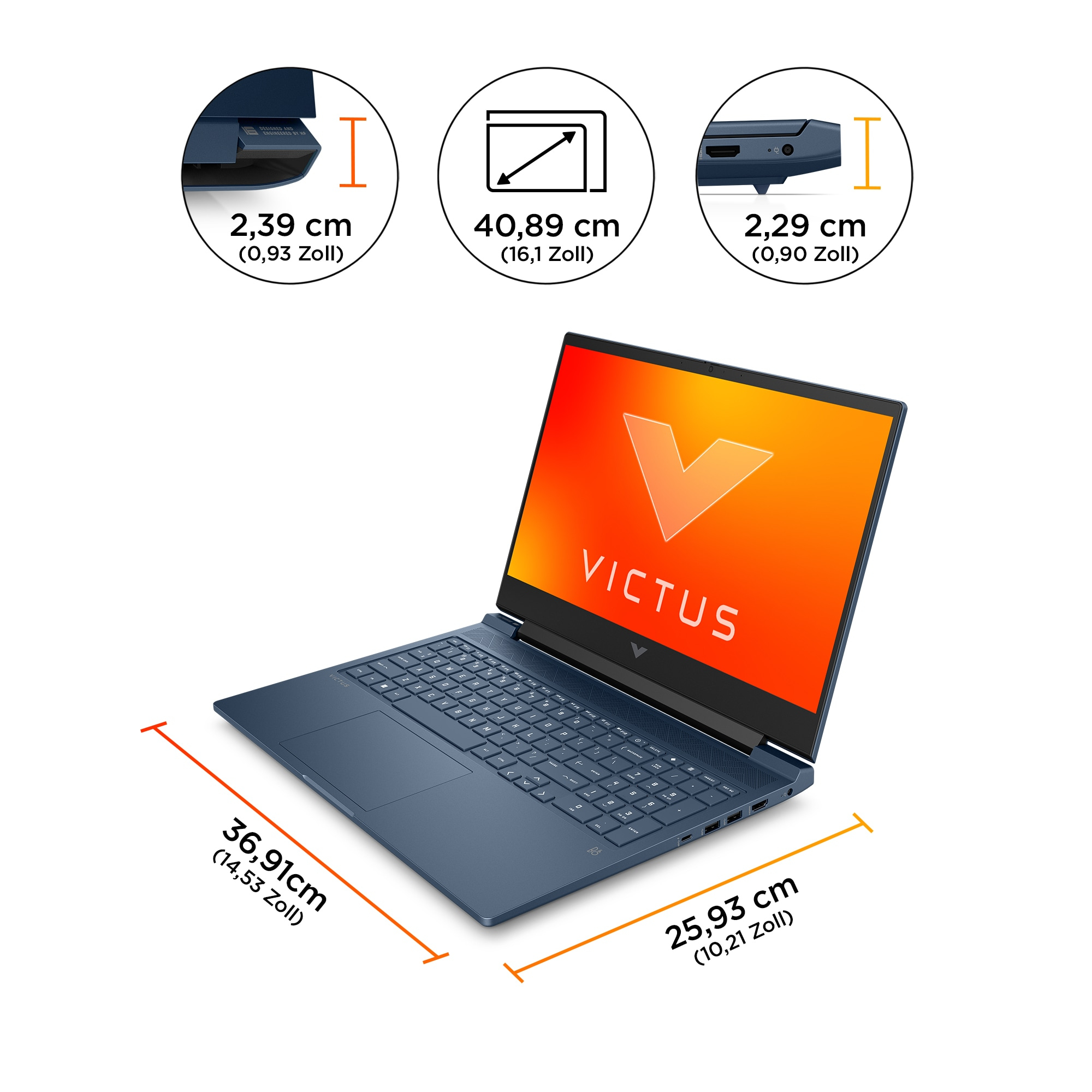 HP Victus Gaming 16-s0183ng, AMD Ryzen? 7, 40,9 cm (16.1"), 1920 x 1080 Pixel, 32 GB, 1 TB, Windows