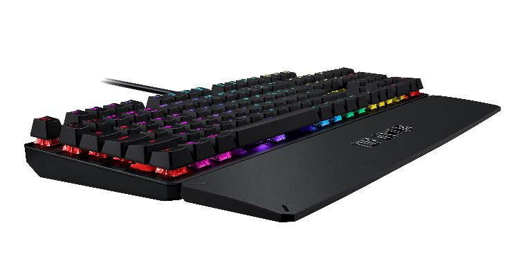 ASUS TUF Gaming K3, Volle Größe (100%), USB, Halbmechanischer Schlüsselschalter, QWERTZ, RGB-LED, Gr