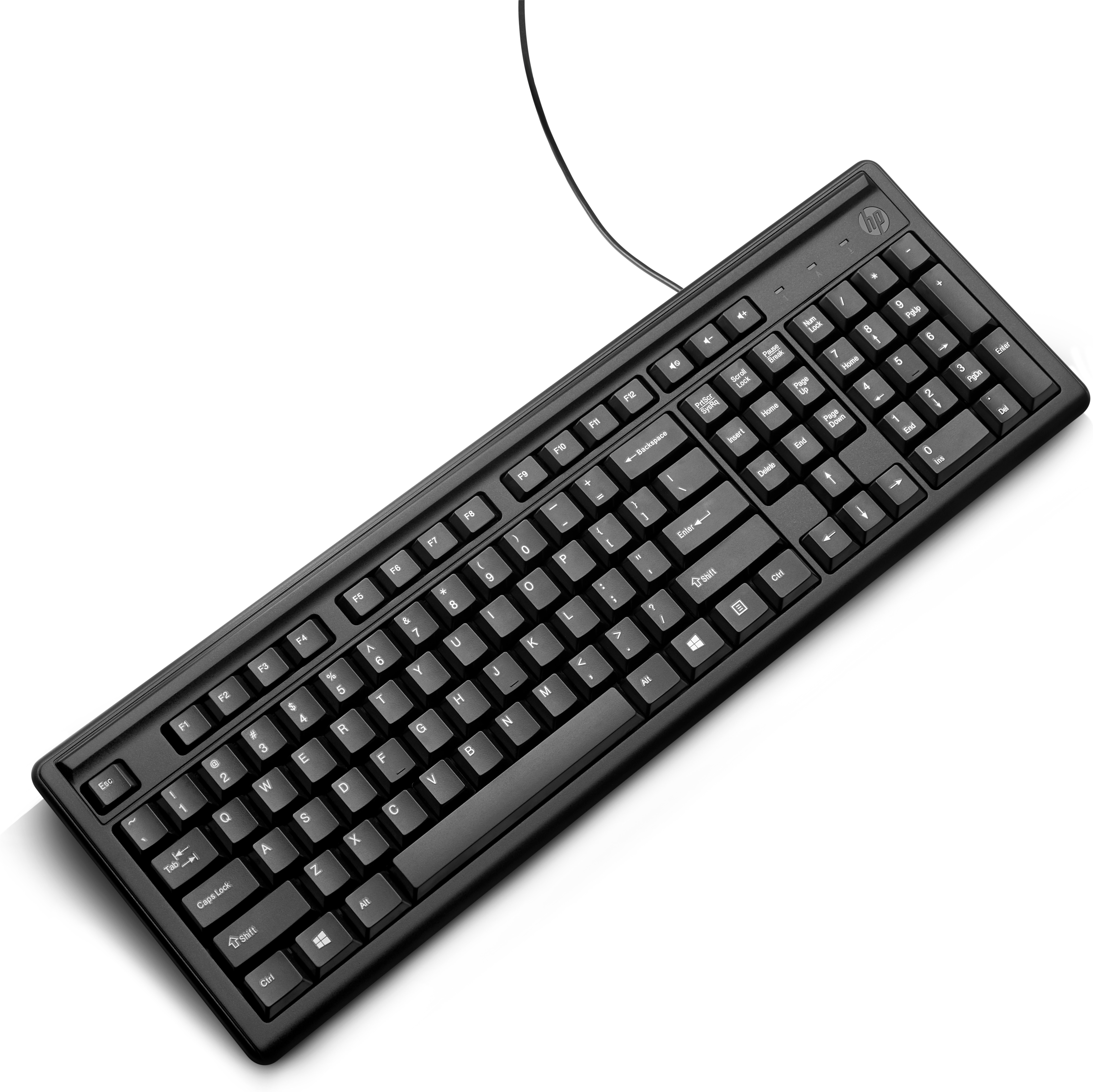 HP 100 Tastatur, Volle Größe (100%), Kabelgebunden, USB, Schwarz