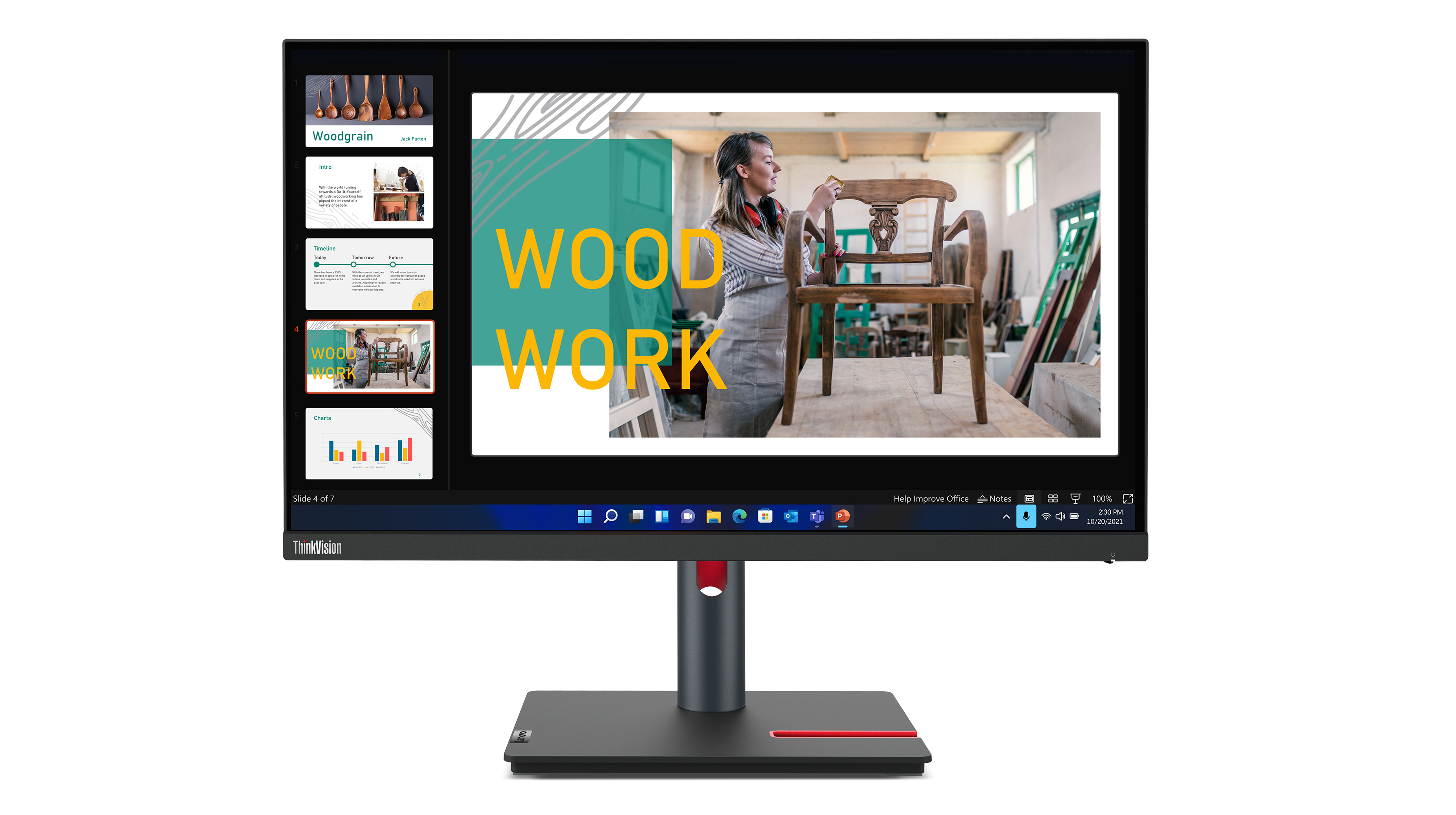 Lenovo ThinkVision P24q-30 Monitor 60,5 cm (23.8") WQHD, IPS, 4ms, HDMI, Displayport