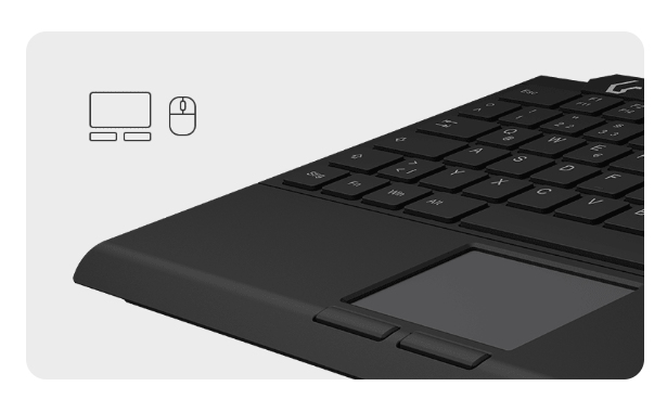 KeySonic KSK-5210ELU (DE) Mini Tastatur, Touchpad, Hintergrundbeleuchtung, schwarz, Kabelgebunden, U
