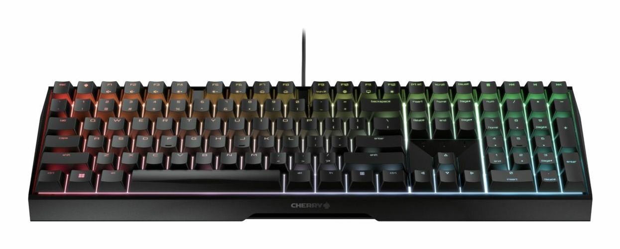Cherry MX Board 3.0S RGB, Kabelgebunden, USB, Mechanischer Switch, QZERTY, RGB-LED, Schwarz