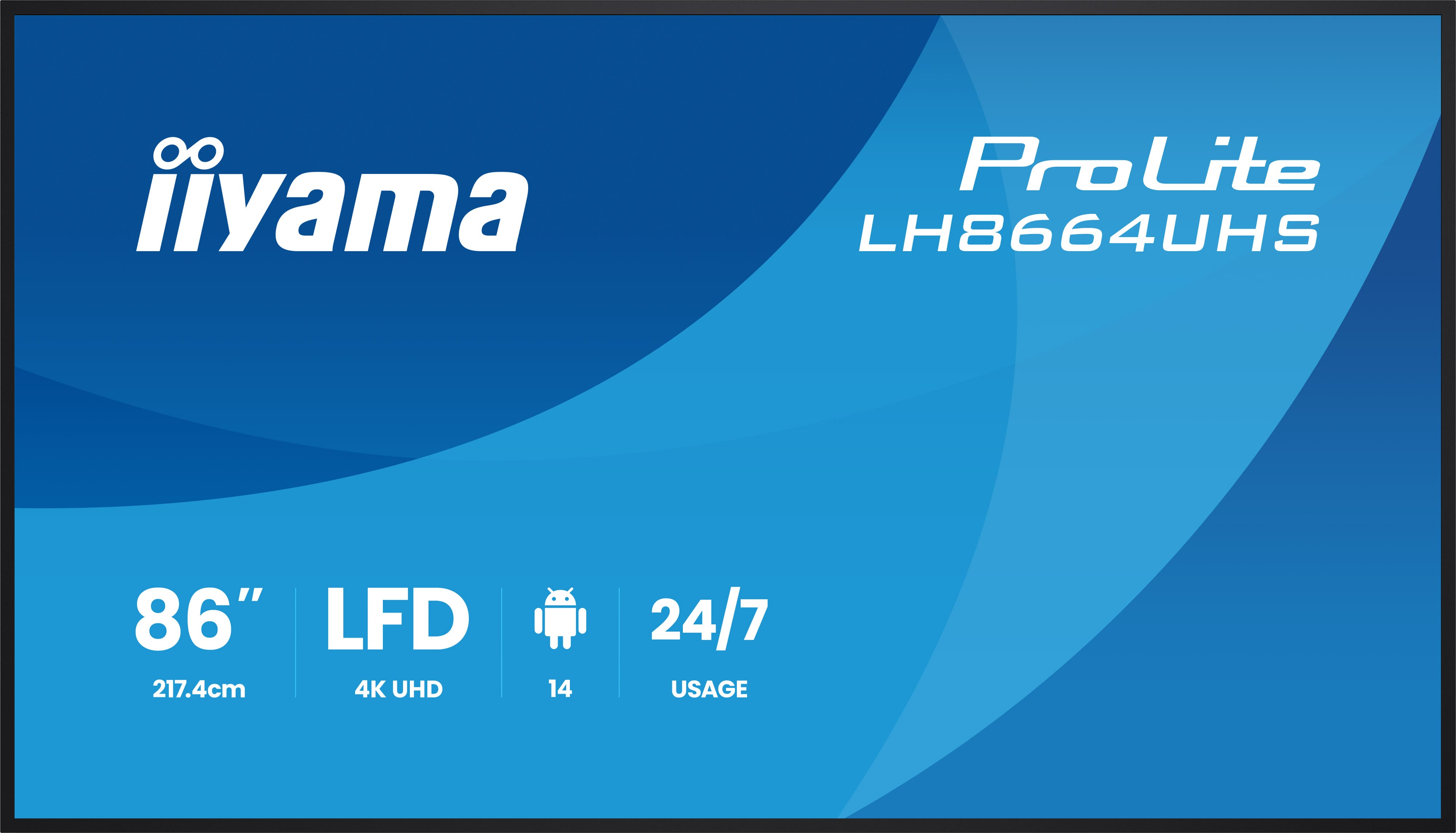 Iiyama LH8664UHS-B3AG 86"W LCD 4K UHD IPS Black