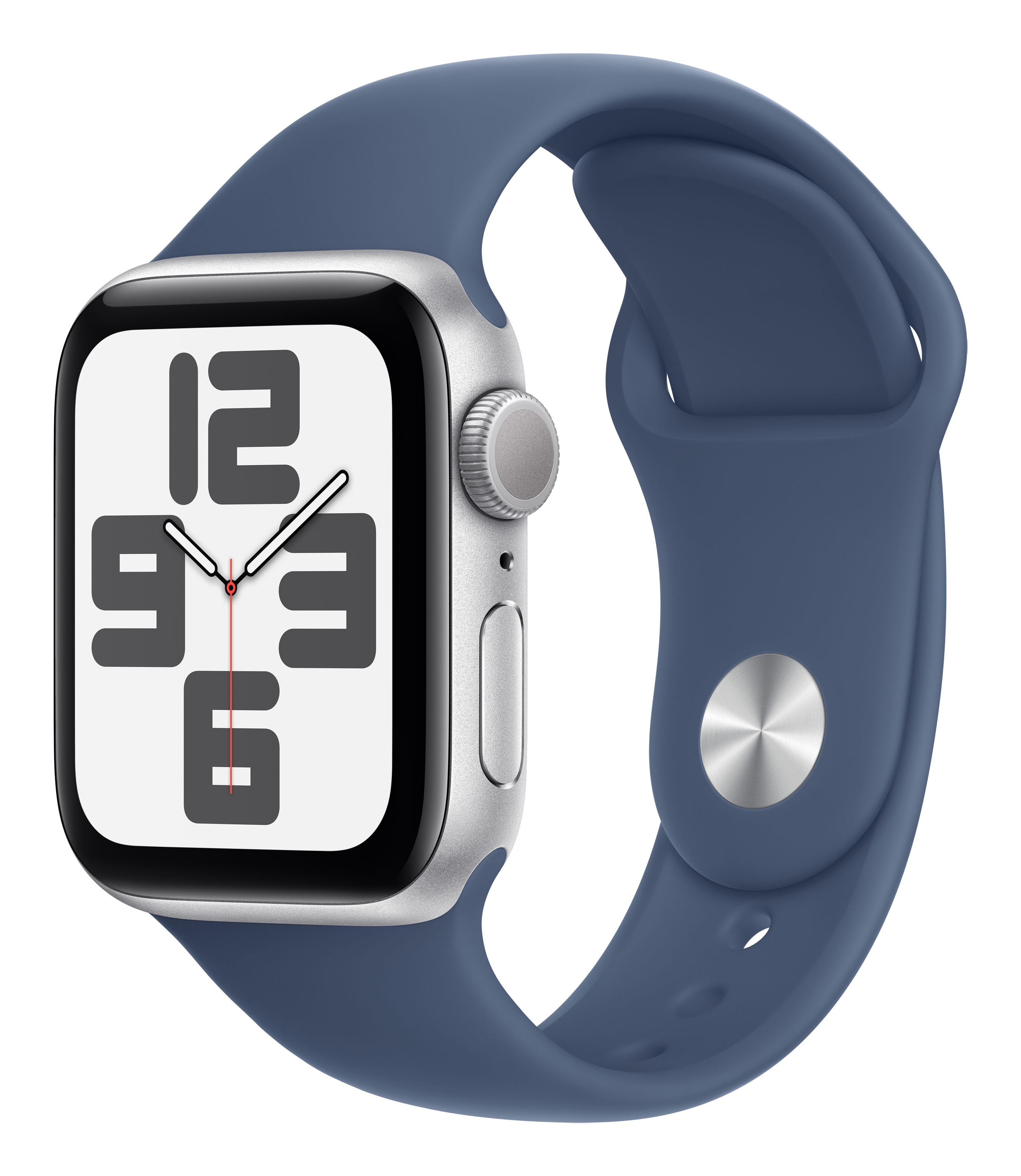 Apple Watch SE (2022) (GPS) 40mm silber mit Sportarmband M/L Denim