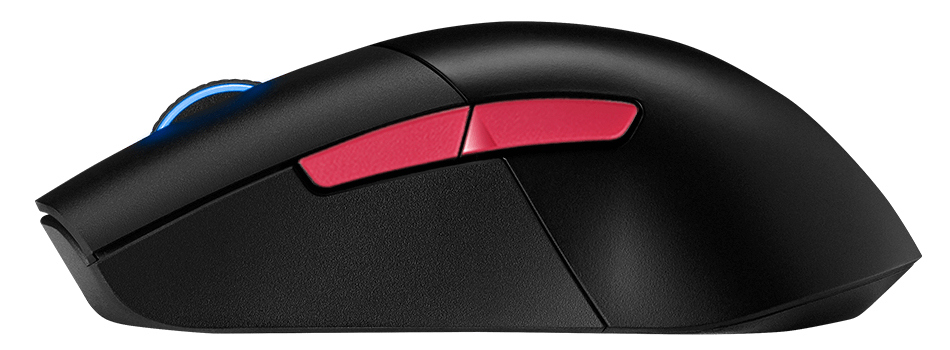 ASUS ROG Keris Wireless, rechts, Optisch, RF Wireless + Bluetooth + USB Type-A, 16000 DPI, Schwarz