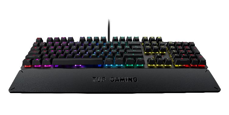 ASUS TUF Gaming K3, Volle Größe (100%), USB, Halbmechanischer Schlüsselschalter, QWERTZ, RGB-LED, Gr