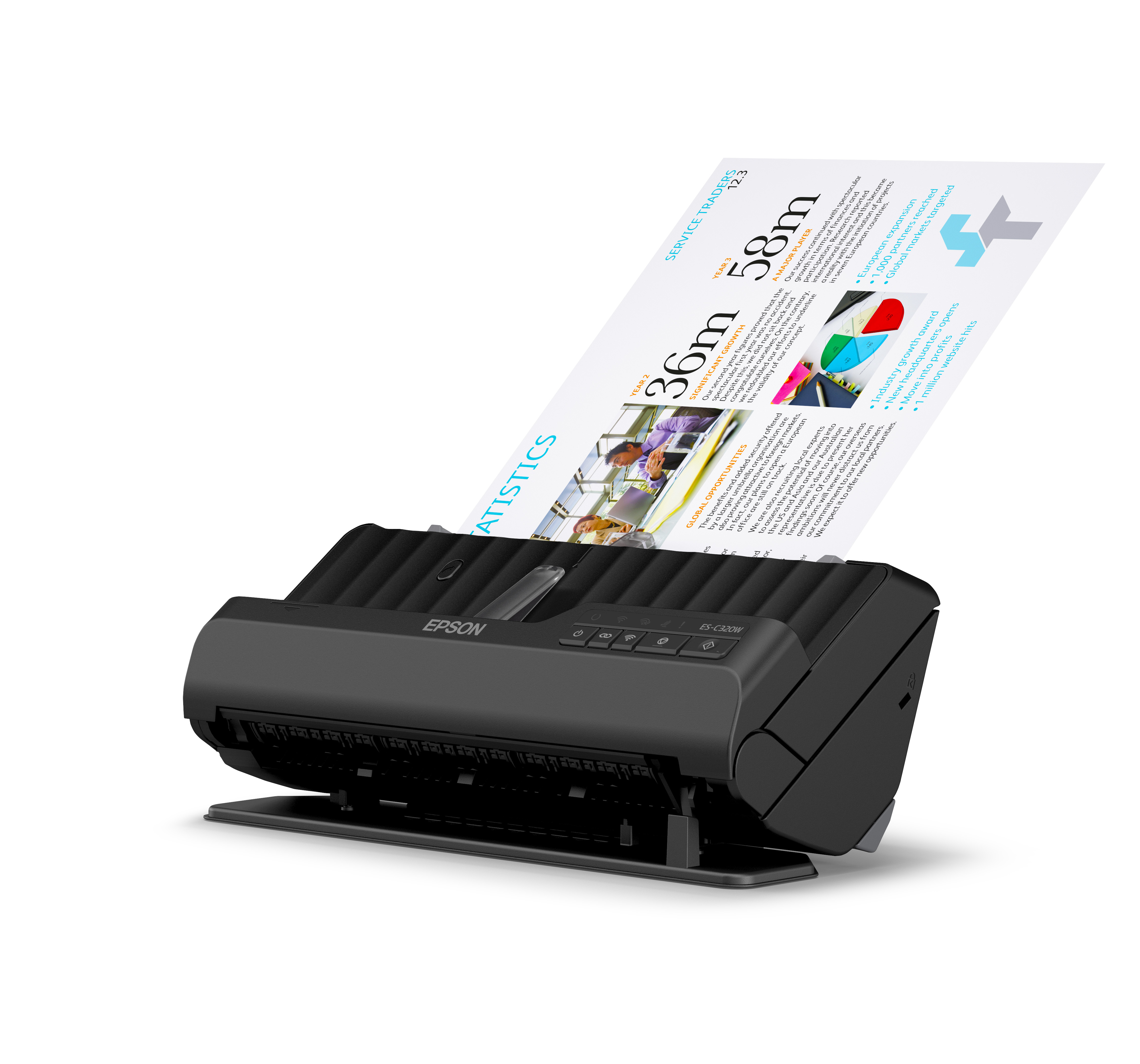Epson ES-C320W - Einzelblatt-Scanner - Duplex - A4/Legal - 600 dpi x 600 dpi - automatischer Dokumen