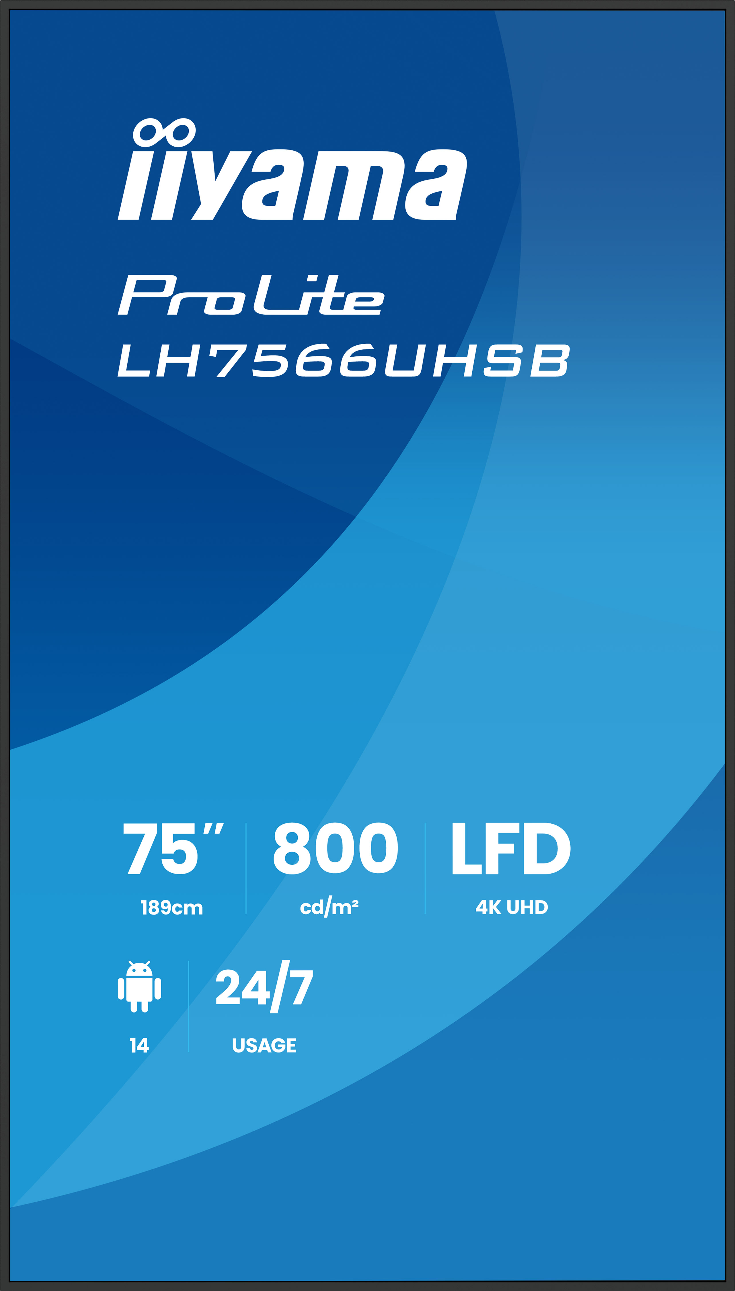 Iiyama ProLite LH7566UHSB-B1AG - 189 cm (74.5")