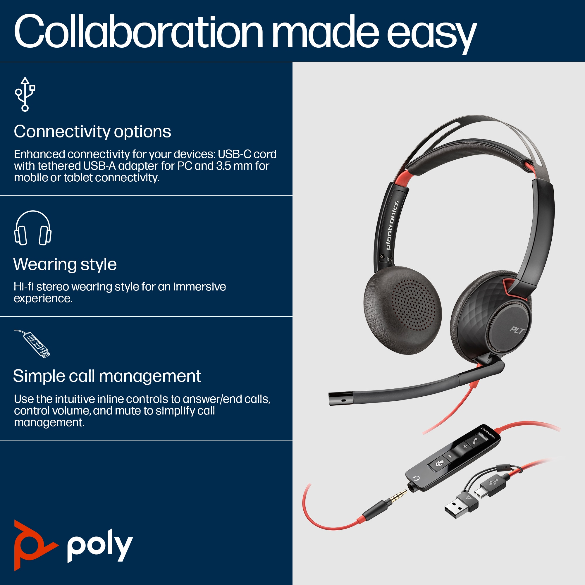 Poly HP Poly Blackwire 5220 - Blackwire 5200 series