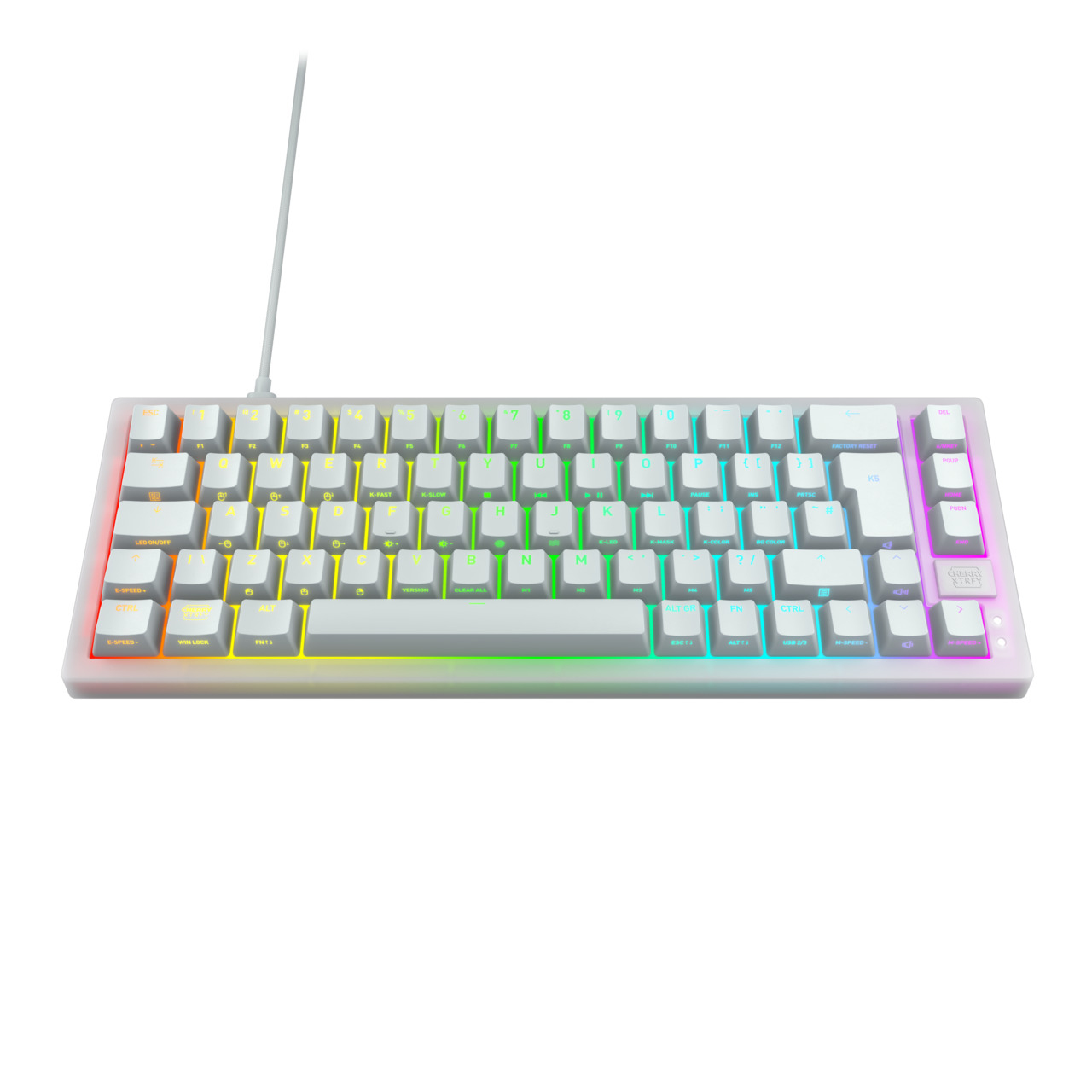 Cherry XTRFY K5V2 - Tastatur - 65% - compact - hintergrundbeleuchtet - USB - AZERTY - Französisch -