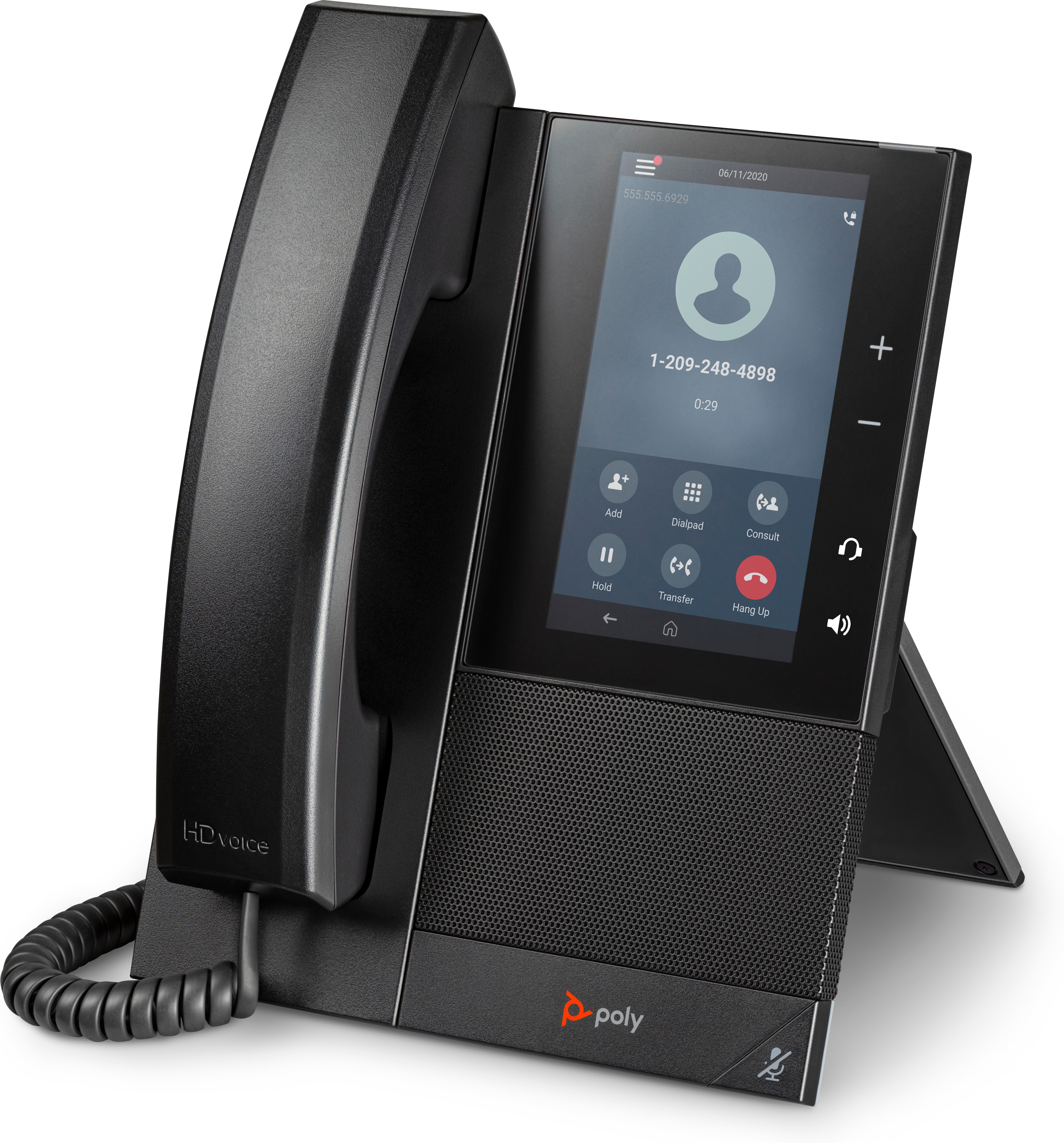 HP POLY CCX 505 Business-Medientelefon mit Open SIP und PoE-fähig, IP-Telefon, Schwarz, Kabelgebunde