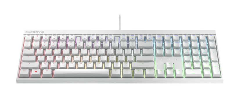 Cherry MX 2.0S RGB, Kabelgebunden, USB, Mechanischer Switch, QWERTY, RGB-LED, Weiß