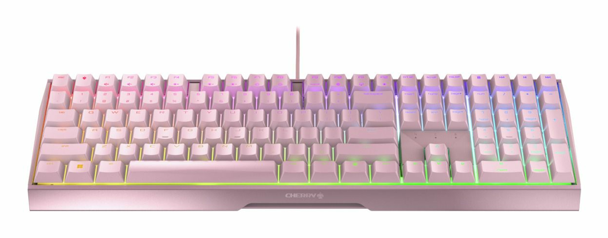 Cherry MX Board 3.0S RGB, Kabelgebunden, USB, Mechanischer Switch, QWERTY, RGB-LED, Pink