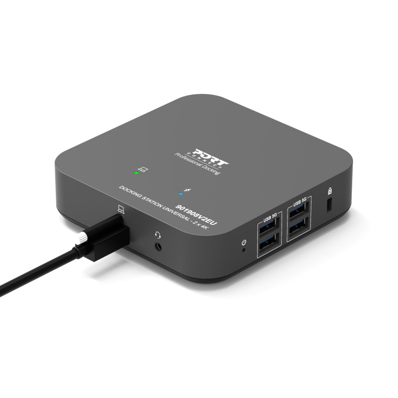 PORT Designs PORT Connect USB-C Dockingstation für den Schreibtisch 2×4K 10 Geräte 85W, USB Typ-C, U