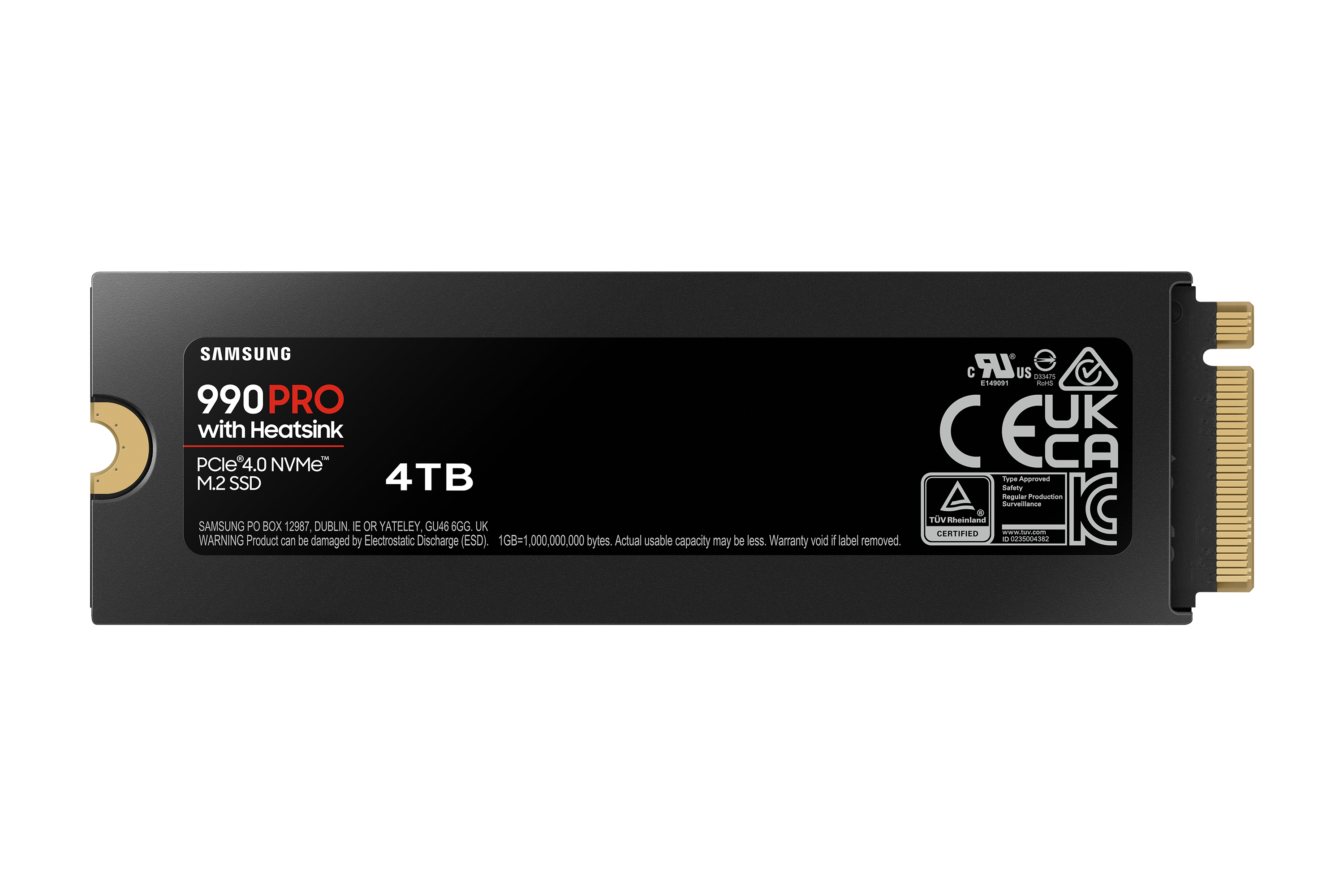 Samsung SSD 990 PRO 4TB, M.2 2280 / M-Key / PCIe 4.0 x4, Kühlkörper