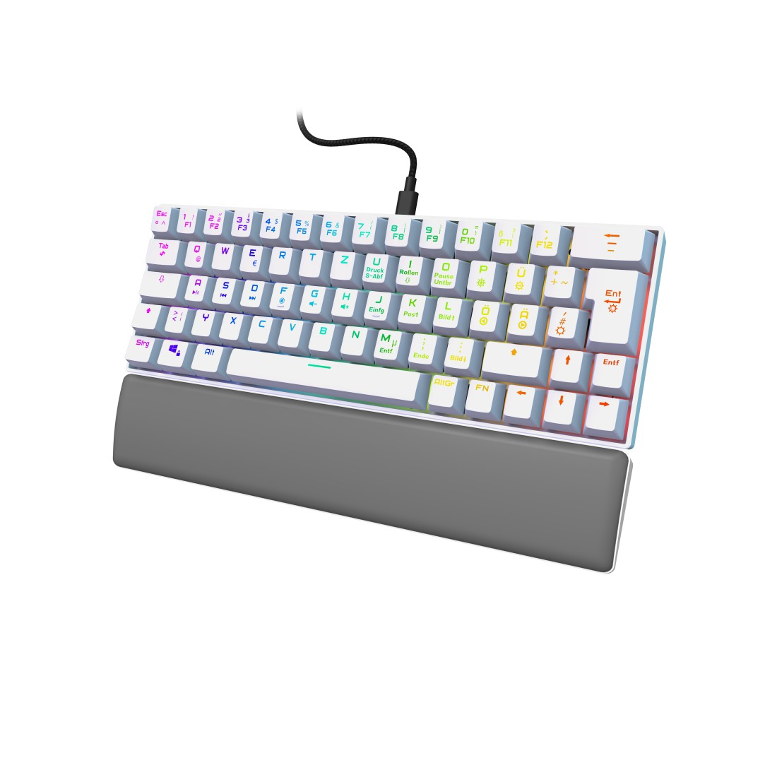 Hama Exodus 760, Kabelgebunden, USB, Mechanischer Switch, QWERTZ, RGB-LED, Weiß