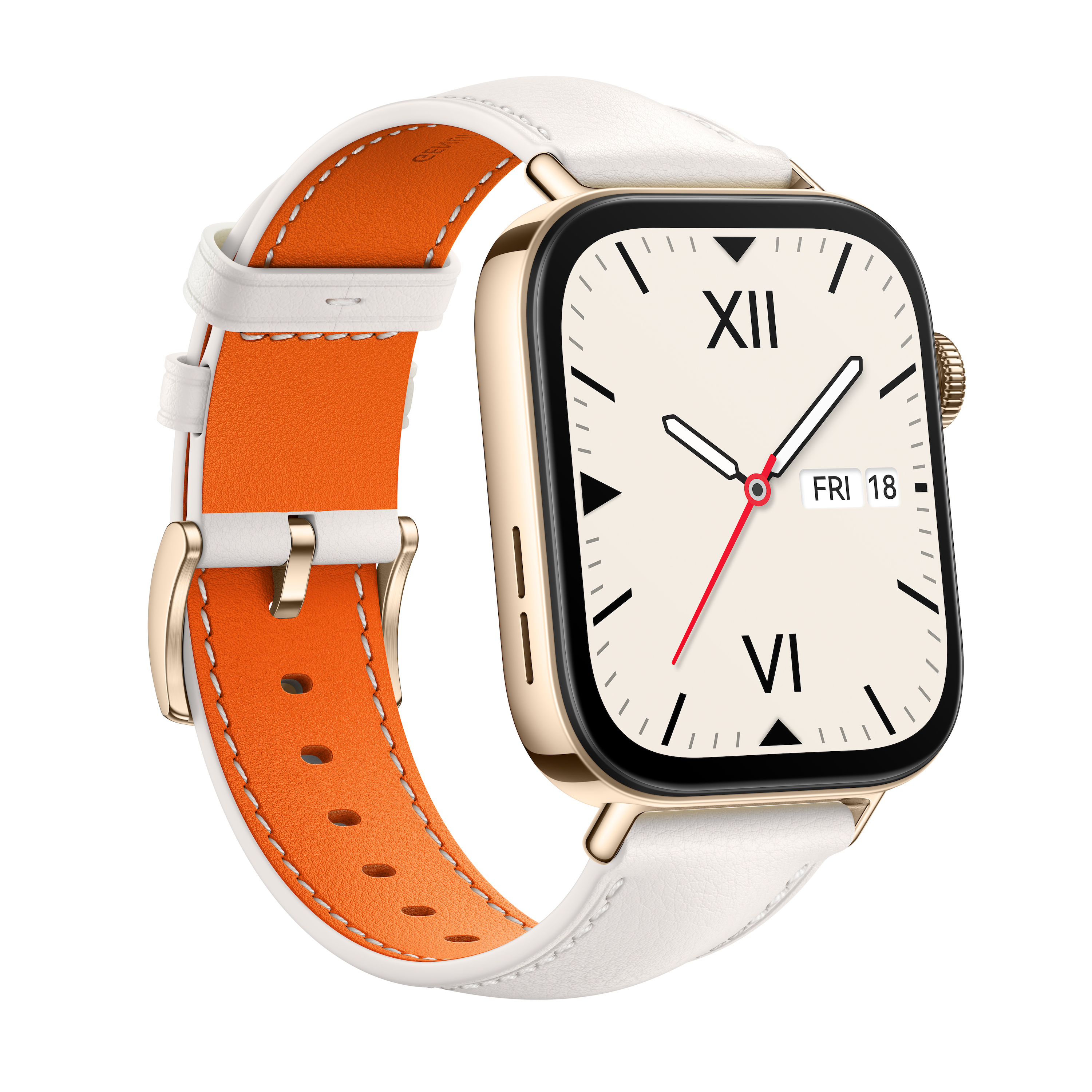 Huawei Watch Fit 3 mit Lederarmband weiß
