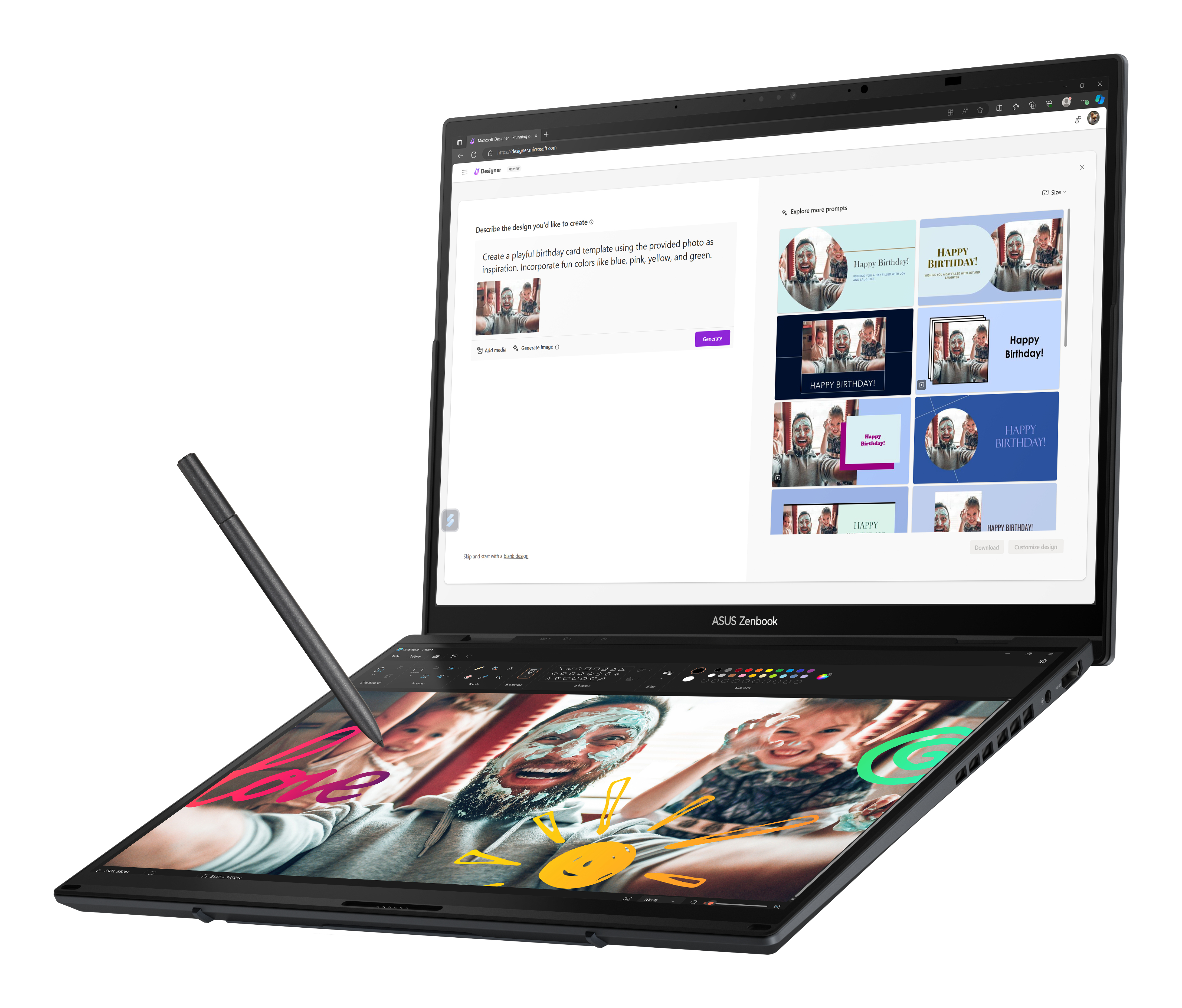 ASUS Zenbook Duo UX8406MA-QL308X, 14" WUXGA Touch, Core Ultra 7 155H, 16GB, 1TB, Win11 Pro