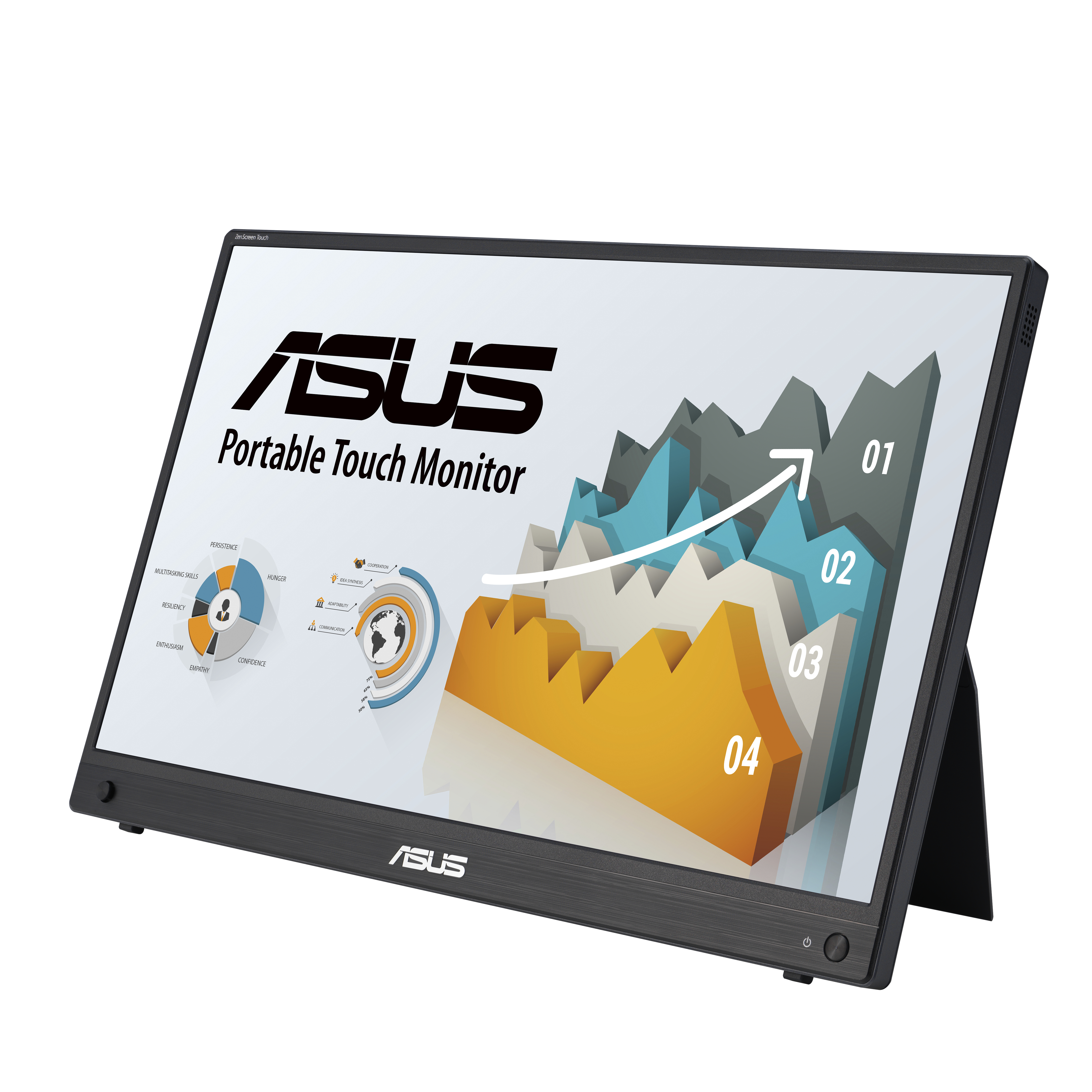 ASUS ZenScreen Touch MB16AHT, 15.6" FHD IPS, 60Hz, 5ms, 250nits, 1x Mini-HMDI, 2x USB-C m. DP