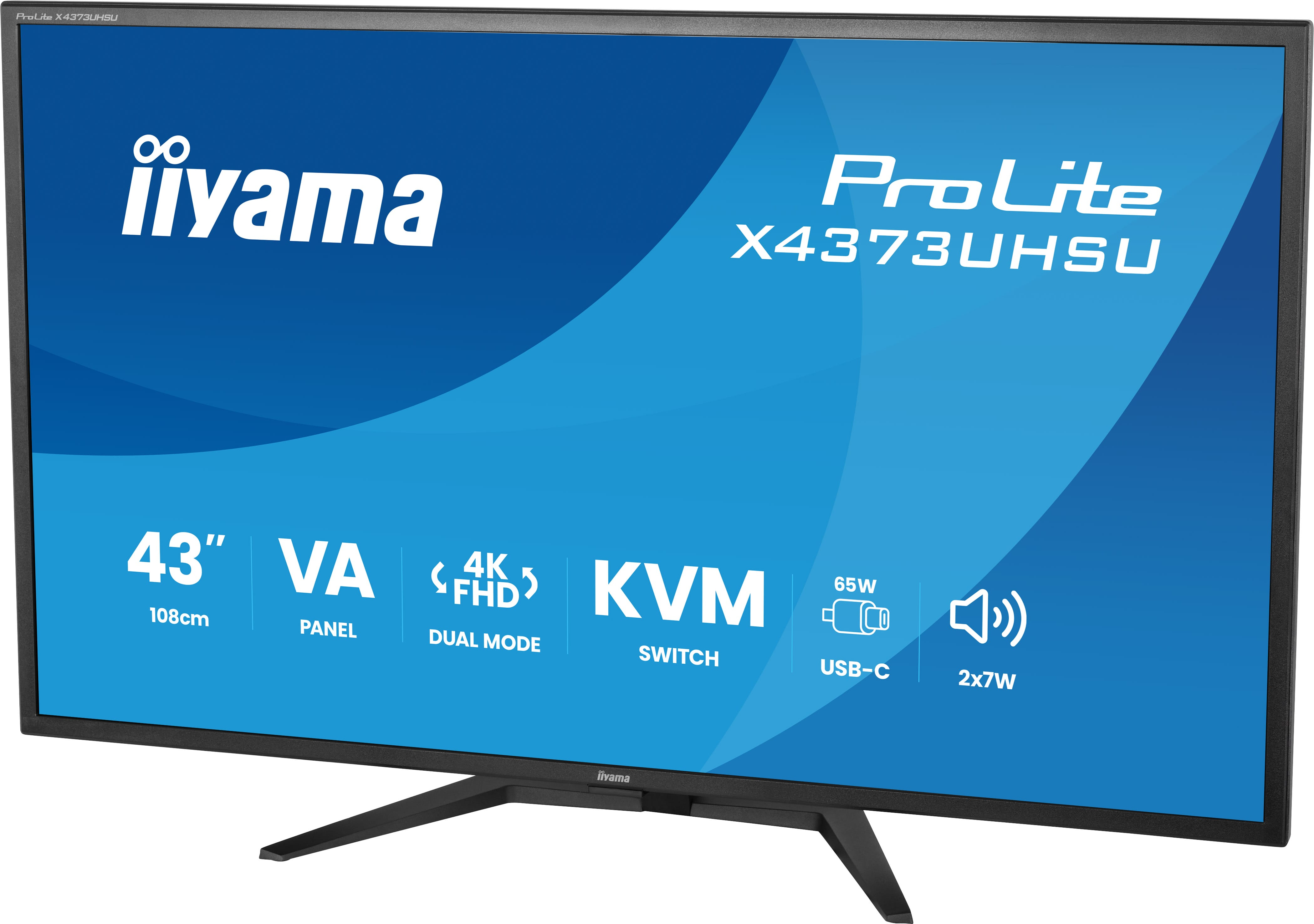 iiyama ProLite X4373UHSU-B2 Monitor 108cm (42.5") 4K UHD, VA, 3ms, HDMI, DP, USB-C, USB-A