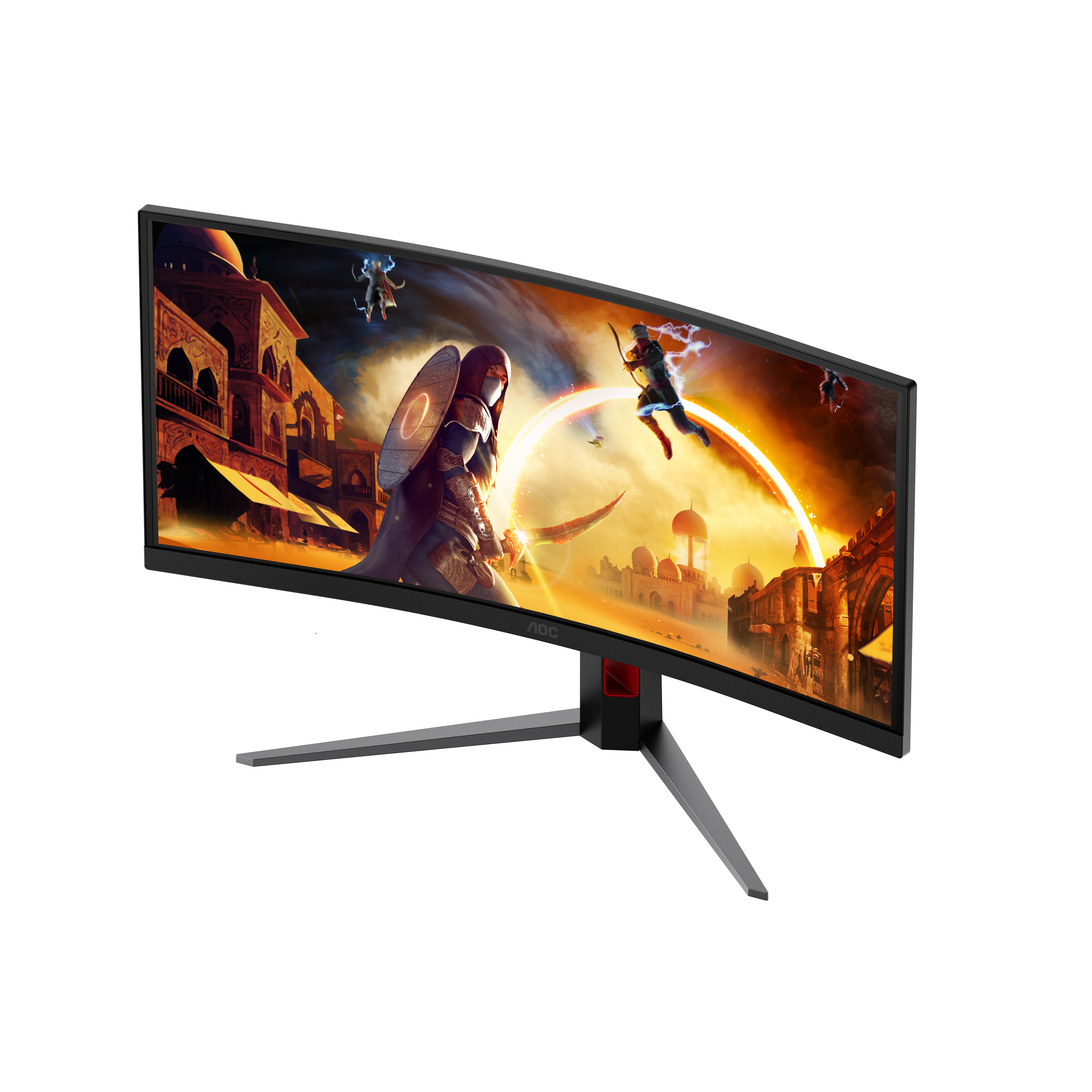 AOC G4 CU34G4CA, 86,4 cm (34"), 3440 x 1440 Pixel, Wide Quad HD, 1 ms, Schwarz, Rot
