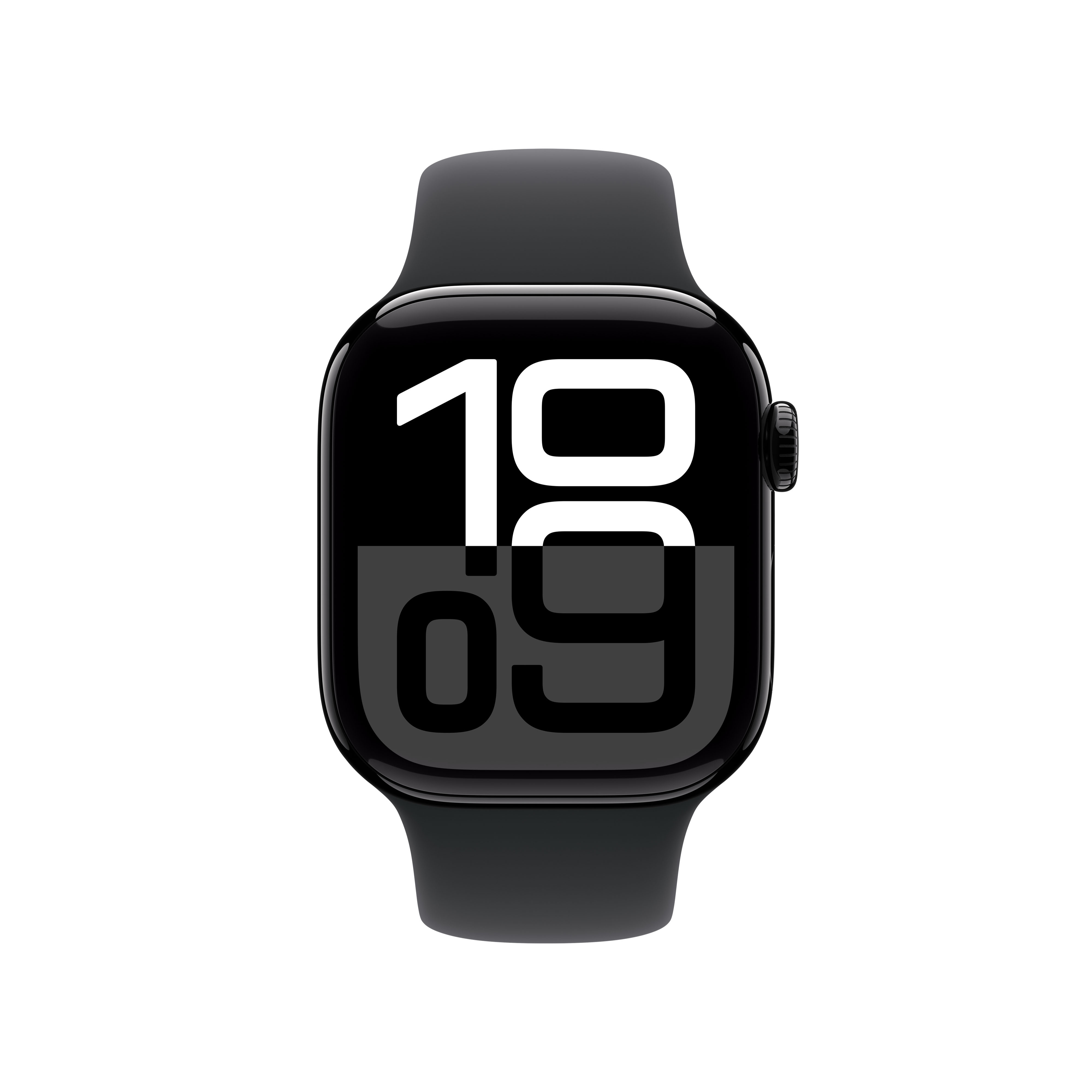 Apple Watch Series 10 (GPS) 42mm Aluminium diamantschwarz mit Sportarmband S/M schwarz