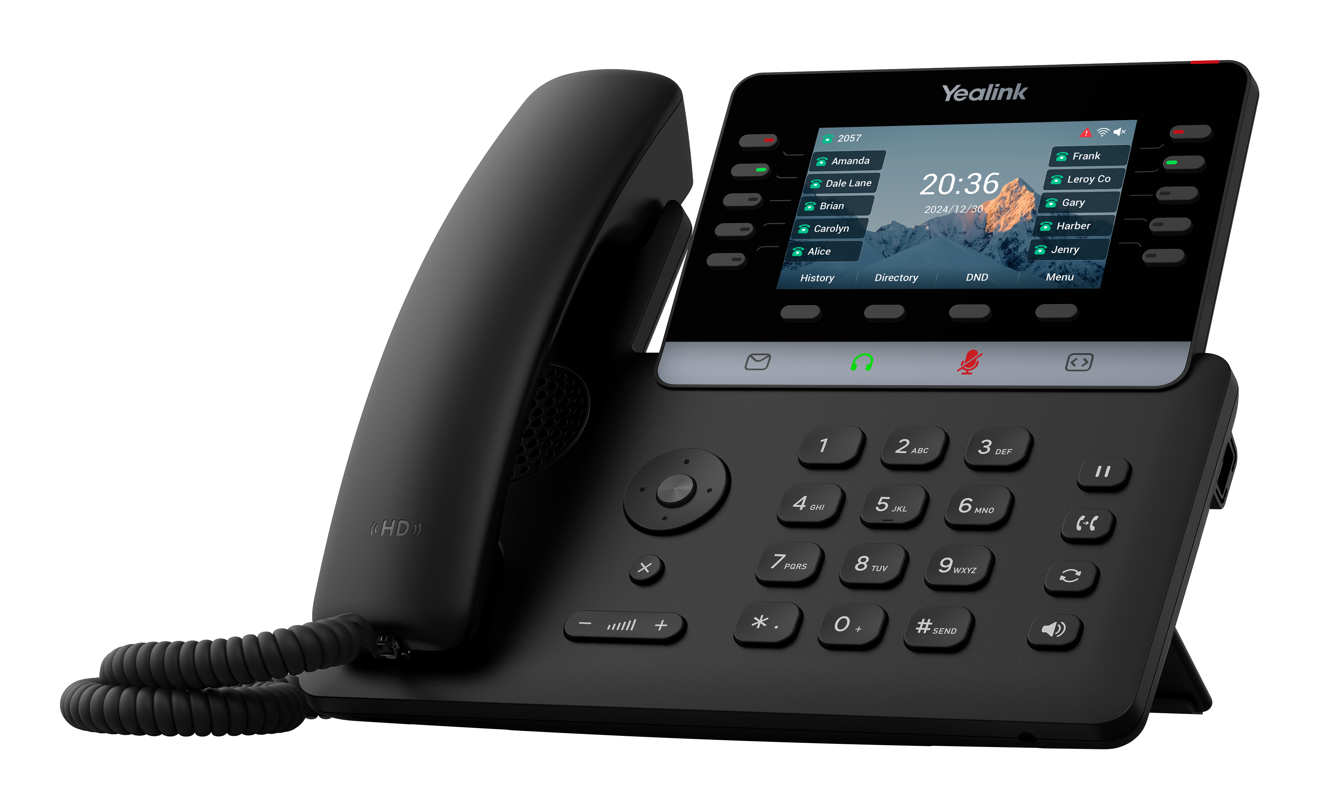 Yealink -SIP-T74W, IP-Telefon, Schwarz, Drahtgebundenes & drahtloses Handgerät, Tisch/Bank, 1000 Ein