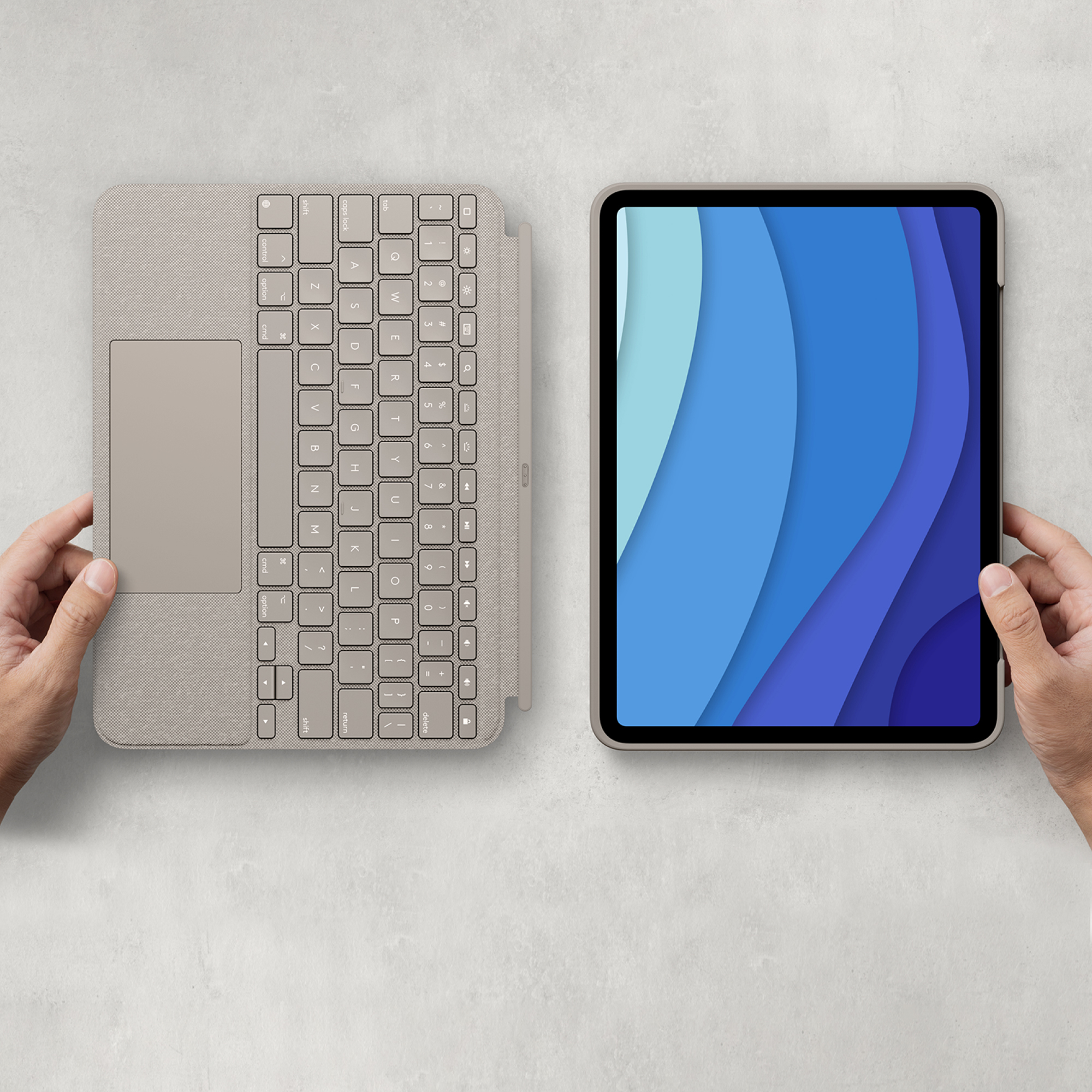 Logitech Combo Touch - Tastatur und Foliohülle - mit Trackpad - hintergrundbeleuchtet - Apple Smart