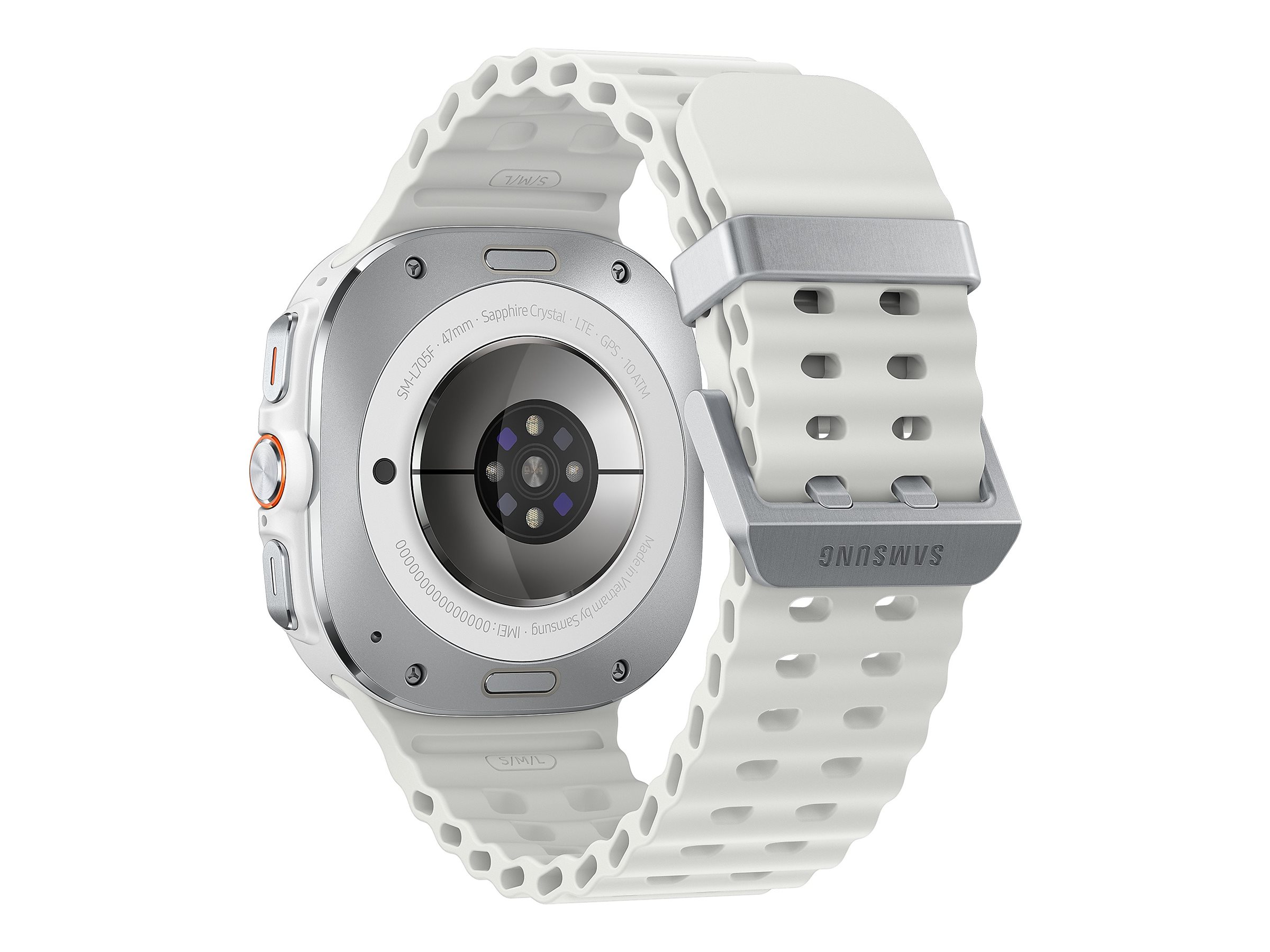Samsung Galaxy Watch Ultra - 47 mm - Titanweiß - intelligente Uhr mit Marineband - Gummi - weiß - Ba