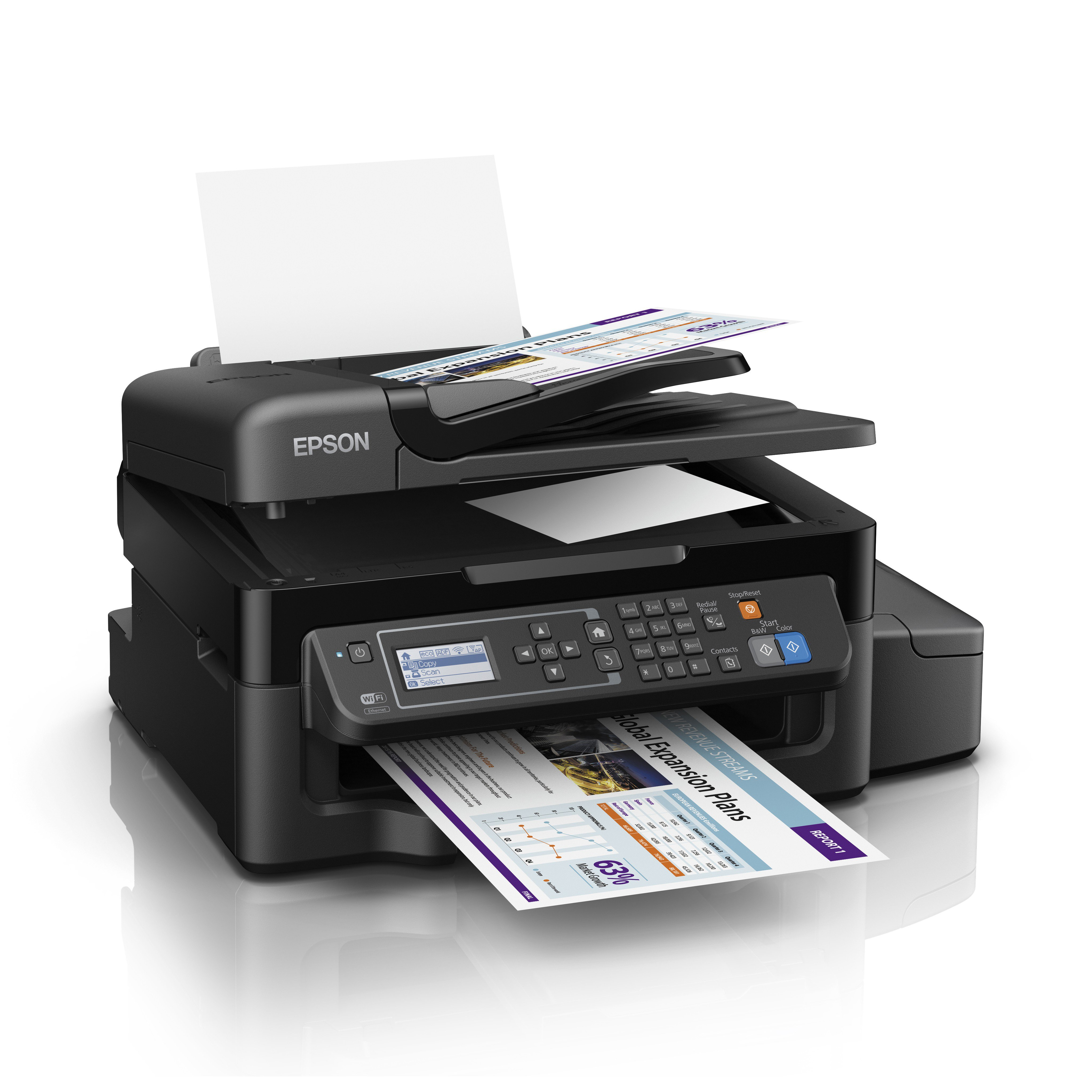 Epson EcoTank ET-4500, Tintenstrahl, Farbdruck, 5760 x 1440 DPI, Farbkopieren, A4, Schwarz
